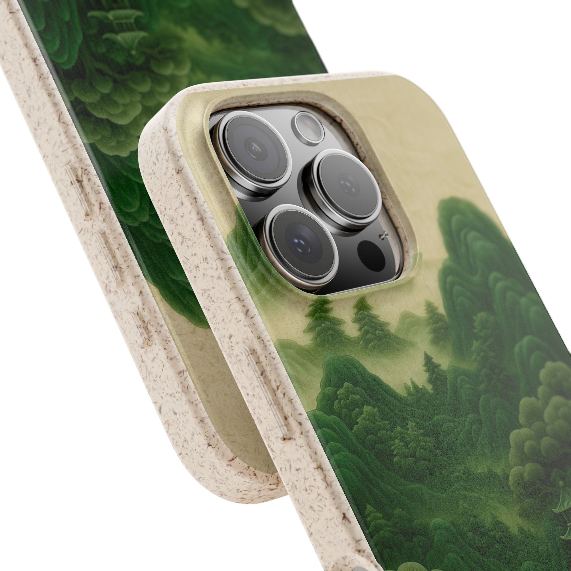 Eco-Friendly Biodegradable Phone Cases with Serene Mountain Landscape Design, Sustainable Gift, Nature Lover Accessory, Green Phone Cover,