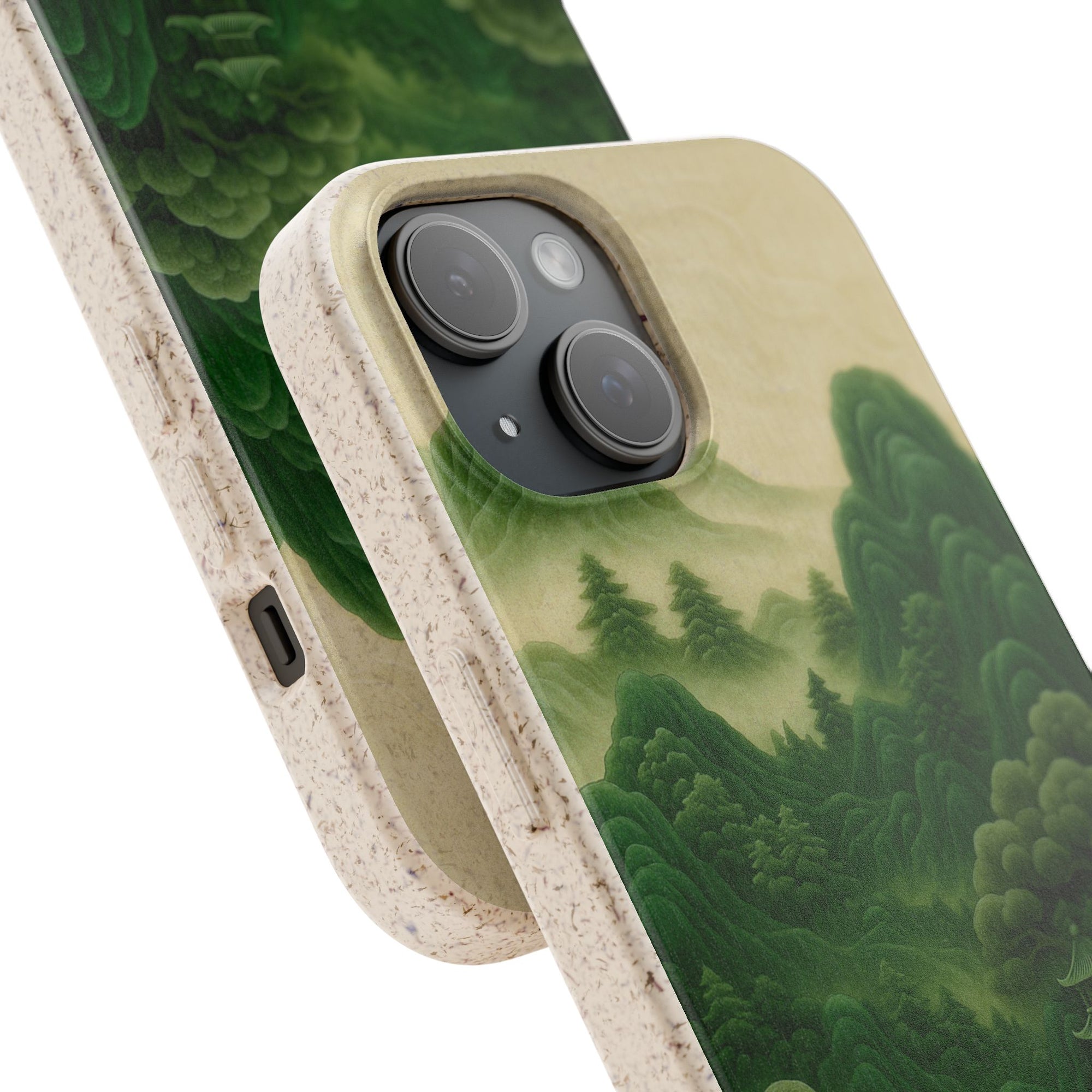 Eco-Friendly Biodegradable Phone Cases with Serene Mountain Landscape Design, Sustainable Gift, Nature Lover Accessory, Green Phone Cover,