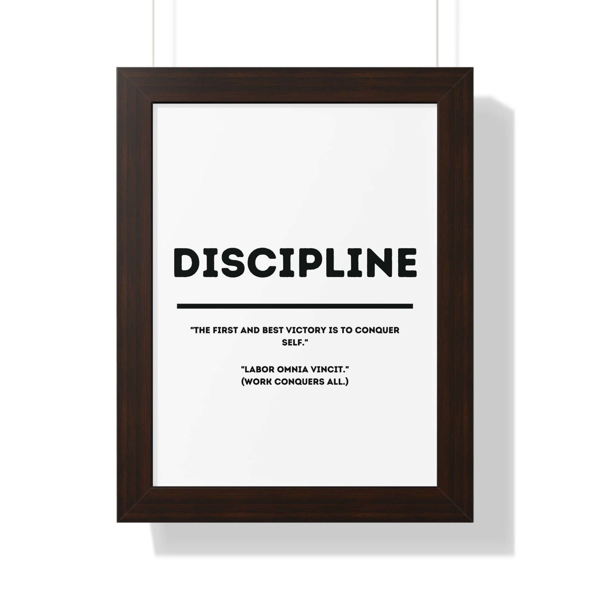 Minimalist in White (Discipline) - Framed Vertical Poster
