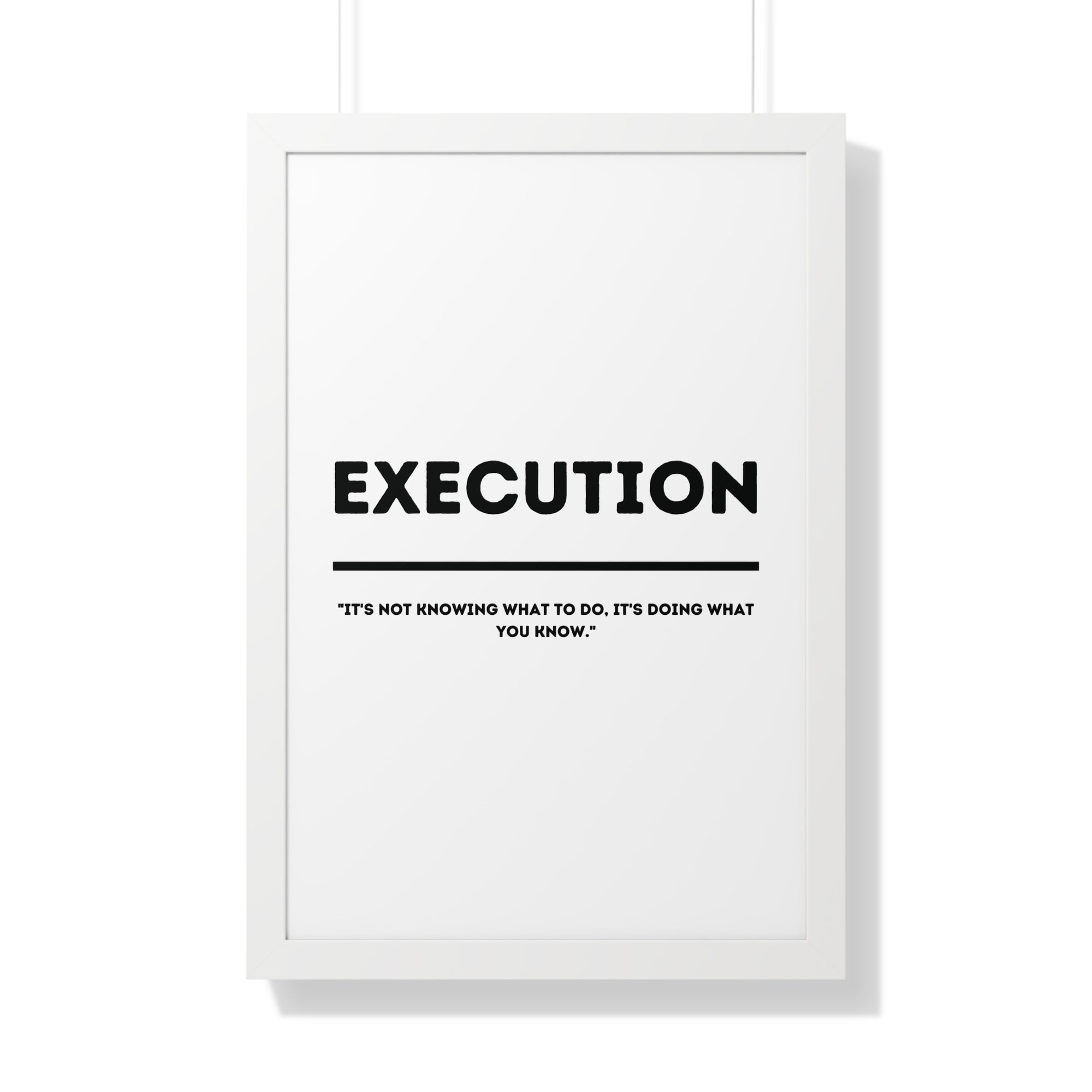 Minimalist in White (Execution) - Framed Vertical Poster