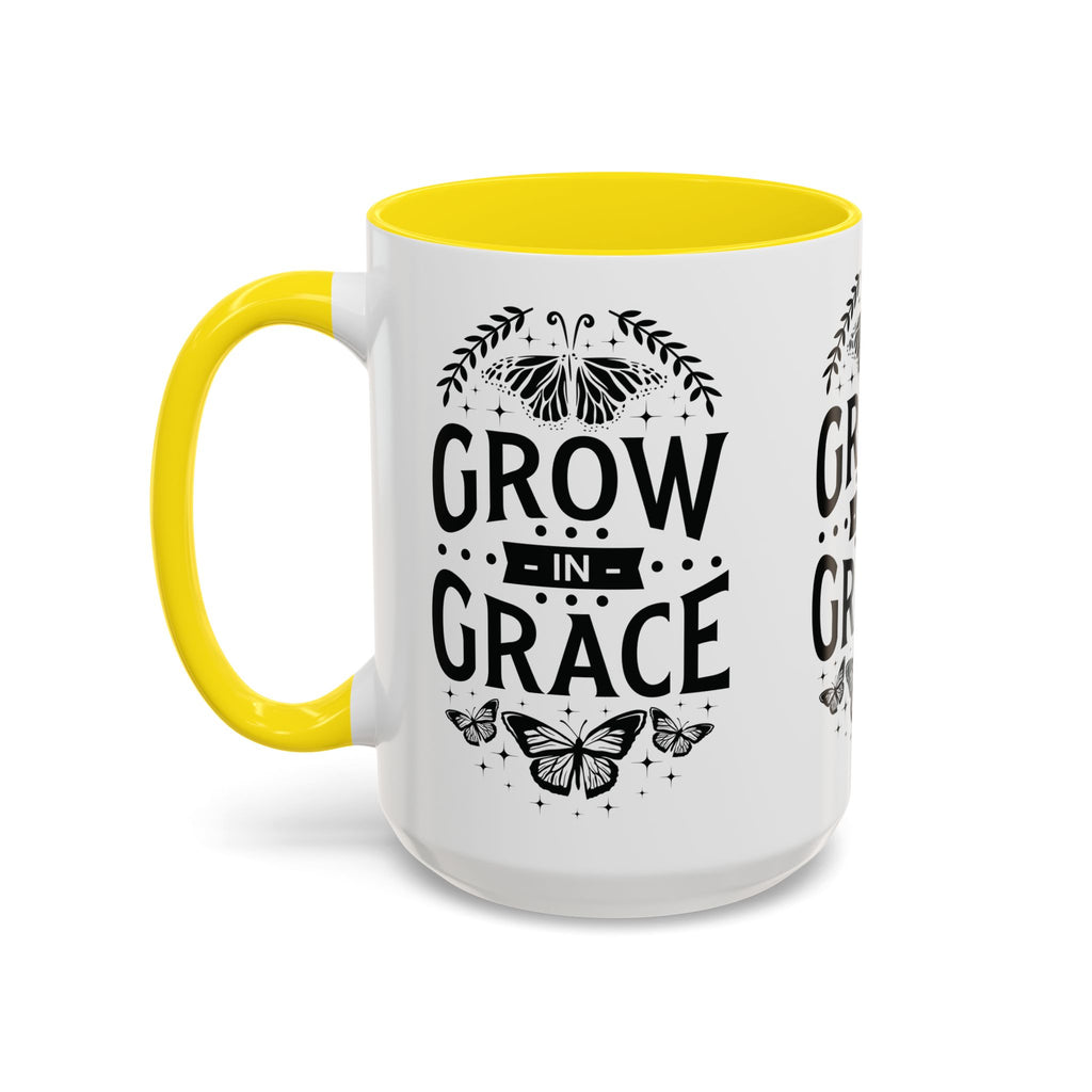 Grow in Grace Accent Coffee Mug - Inspirational Design