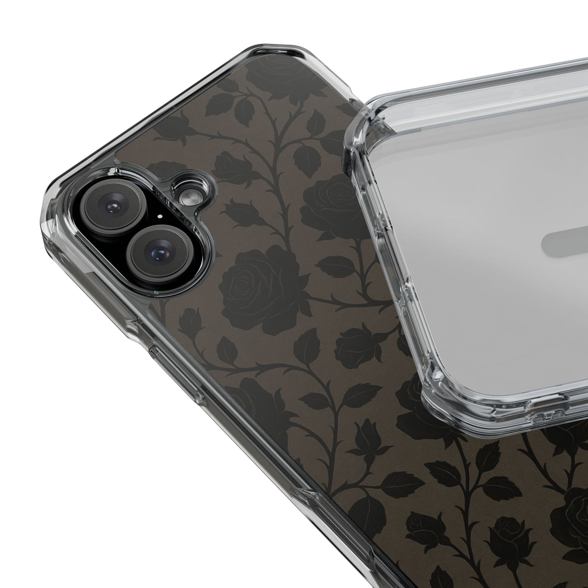 Floral Phone Case - Elegant Rose Design, Magnetic Clear Impact Case for iPhone, Stylish Phone Cover, Gifts for Her, Floral Lover