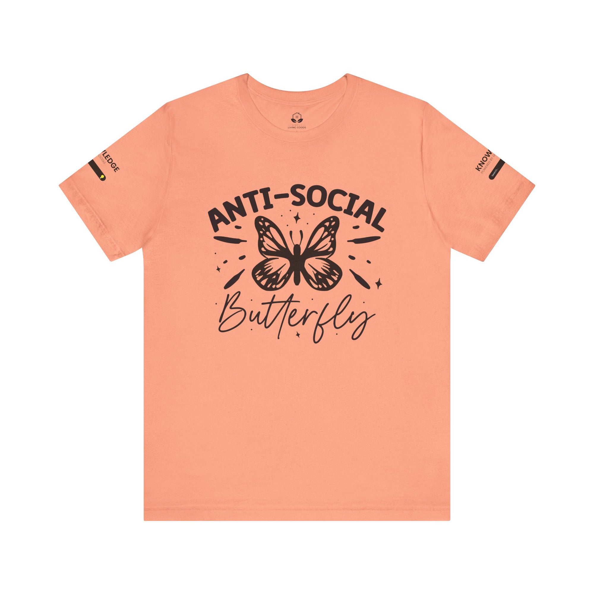 Unisex Jersey Tee with 'Anti-Social Butterfly' Quote - Perfect for Everyday Wear