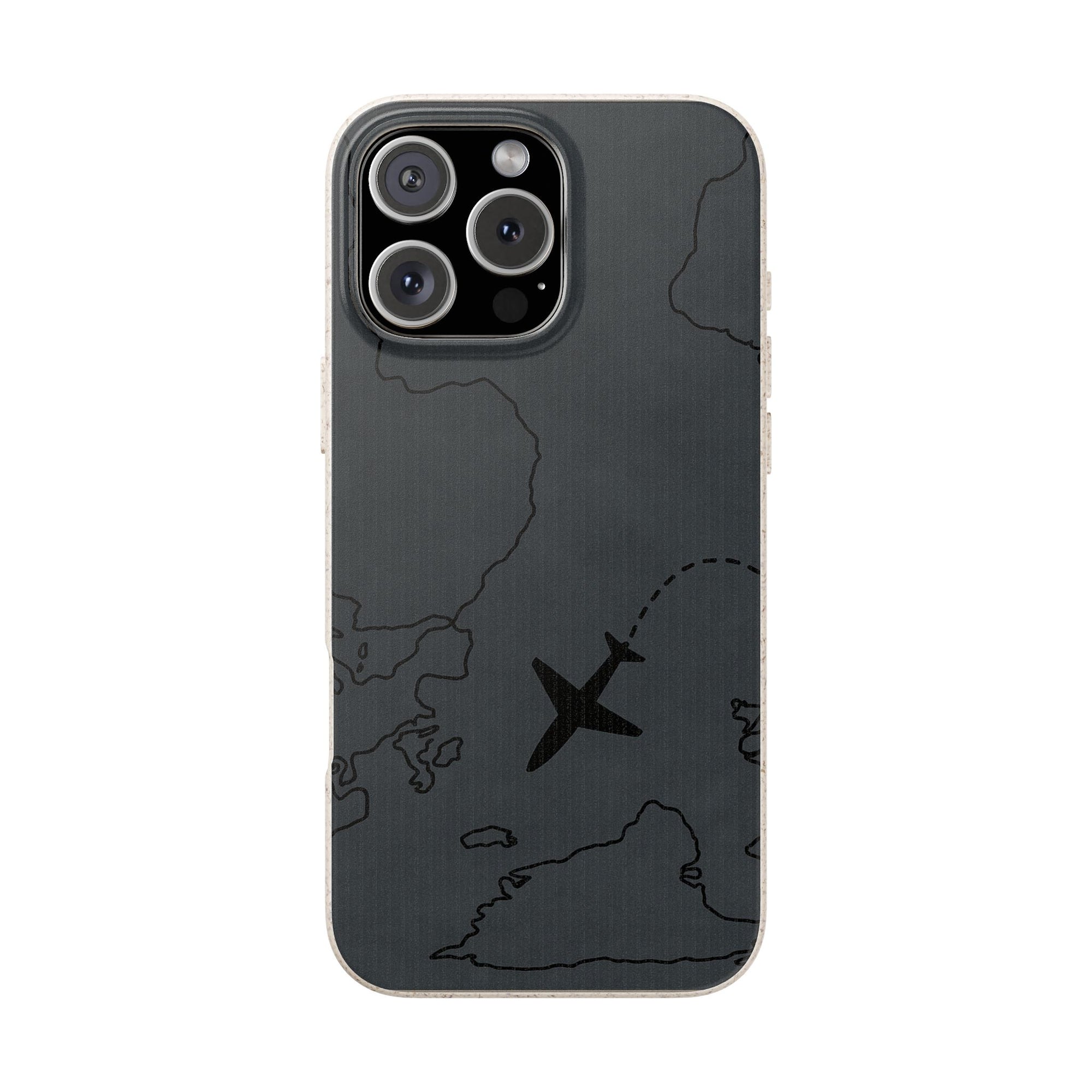 Airplane Map Biodegradable Phone Case, Eco-Friendly Phone Cover, Travel Gift, Sustainable Accessory, Nature Lover Gift