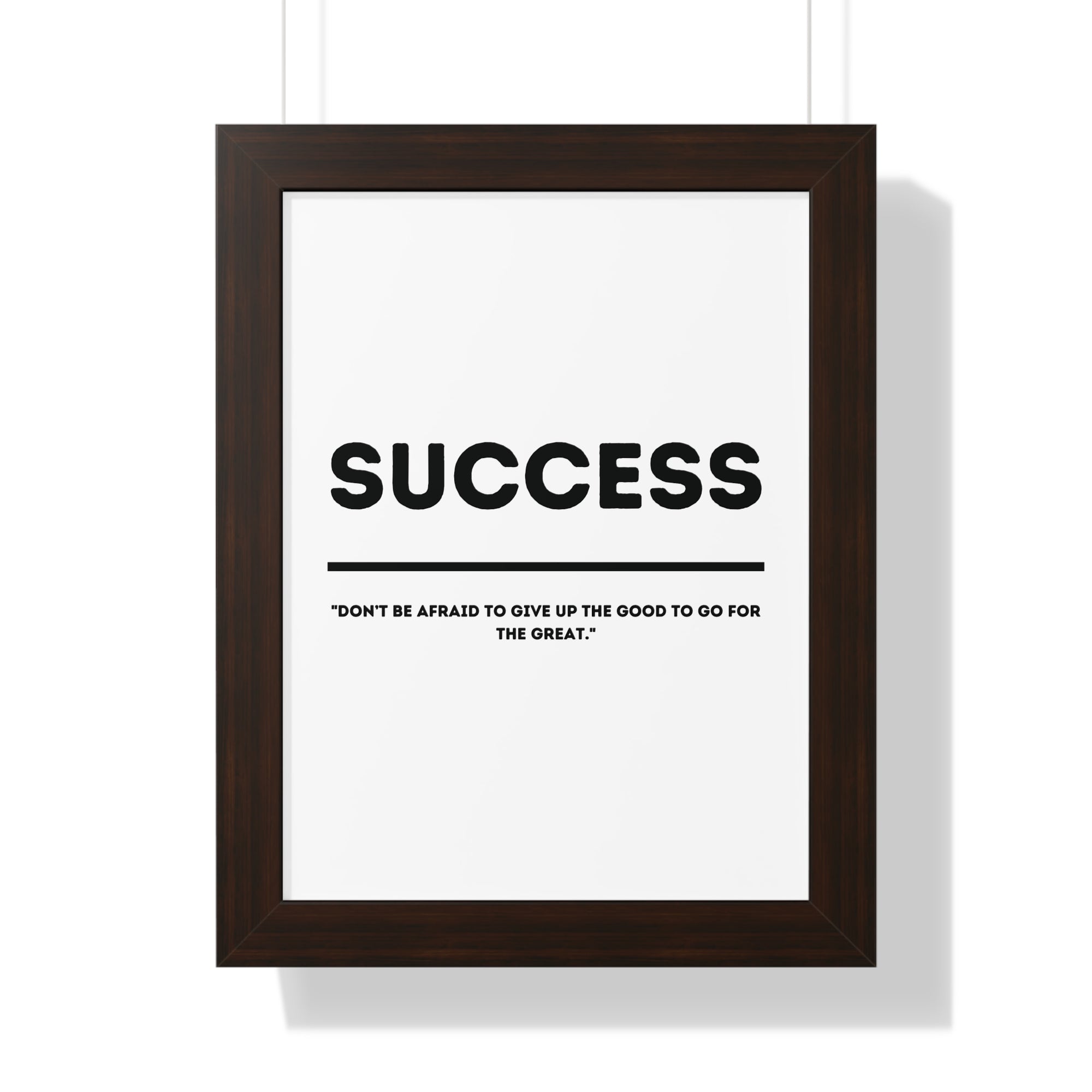 Minimalist in White (Success) - Framed Vertical Poster