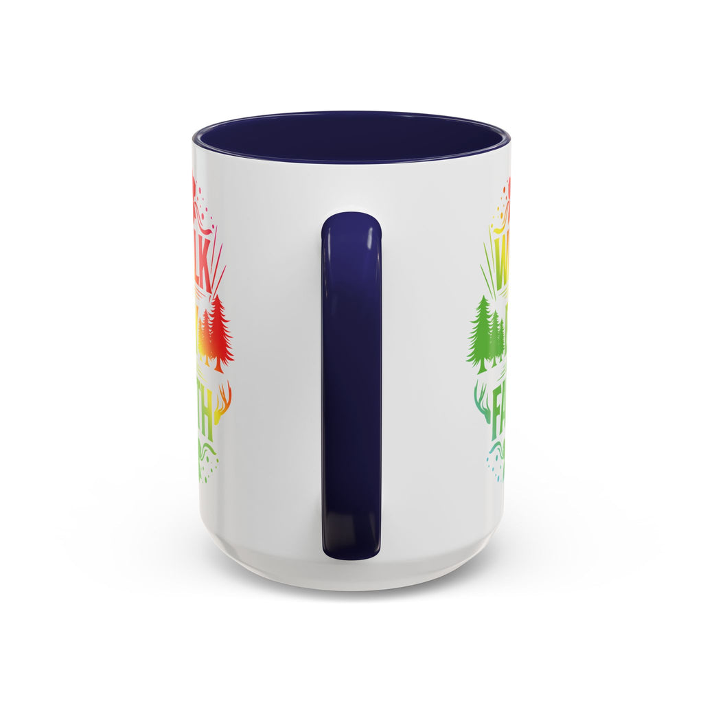 Walk by Faith Accent Coffee Mug - Inspirational Design