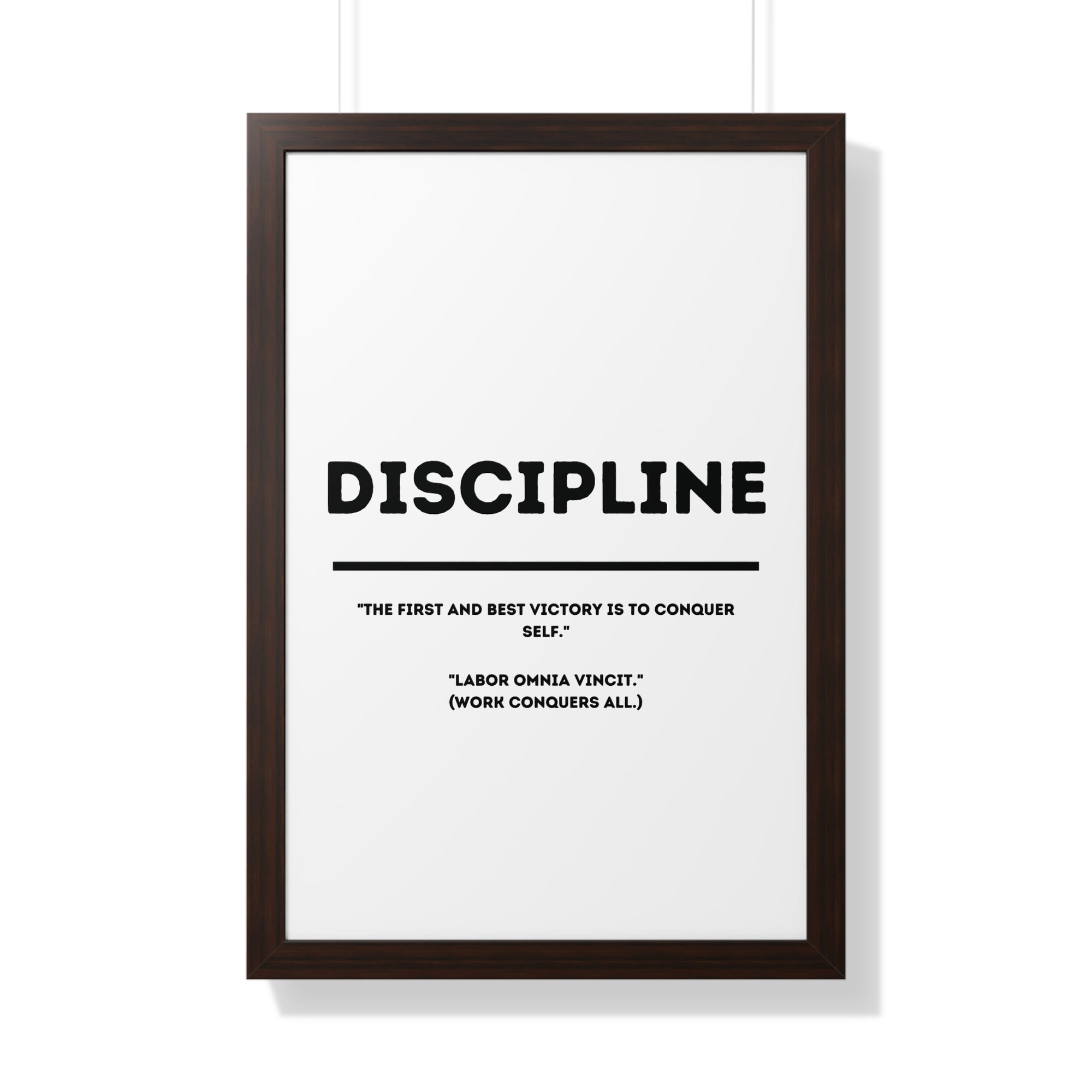 Minimalist in White (Discipline) - Framed Vertical Poster