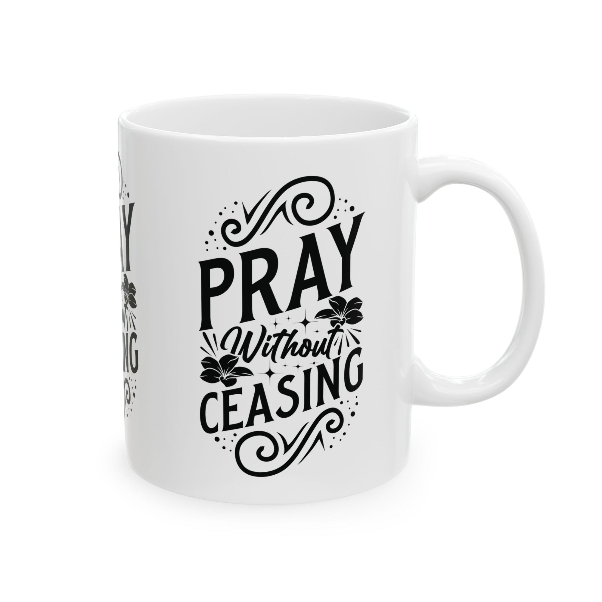 Inspirational Ceramic Mug - "Pray Without Ceasing" - Perfect for Daily Motivation & Gift Giving