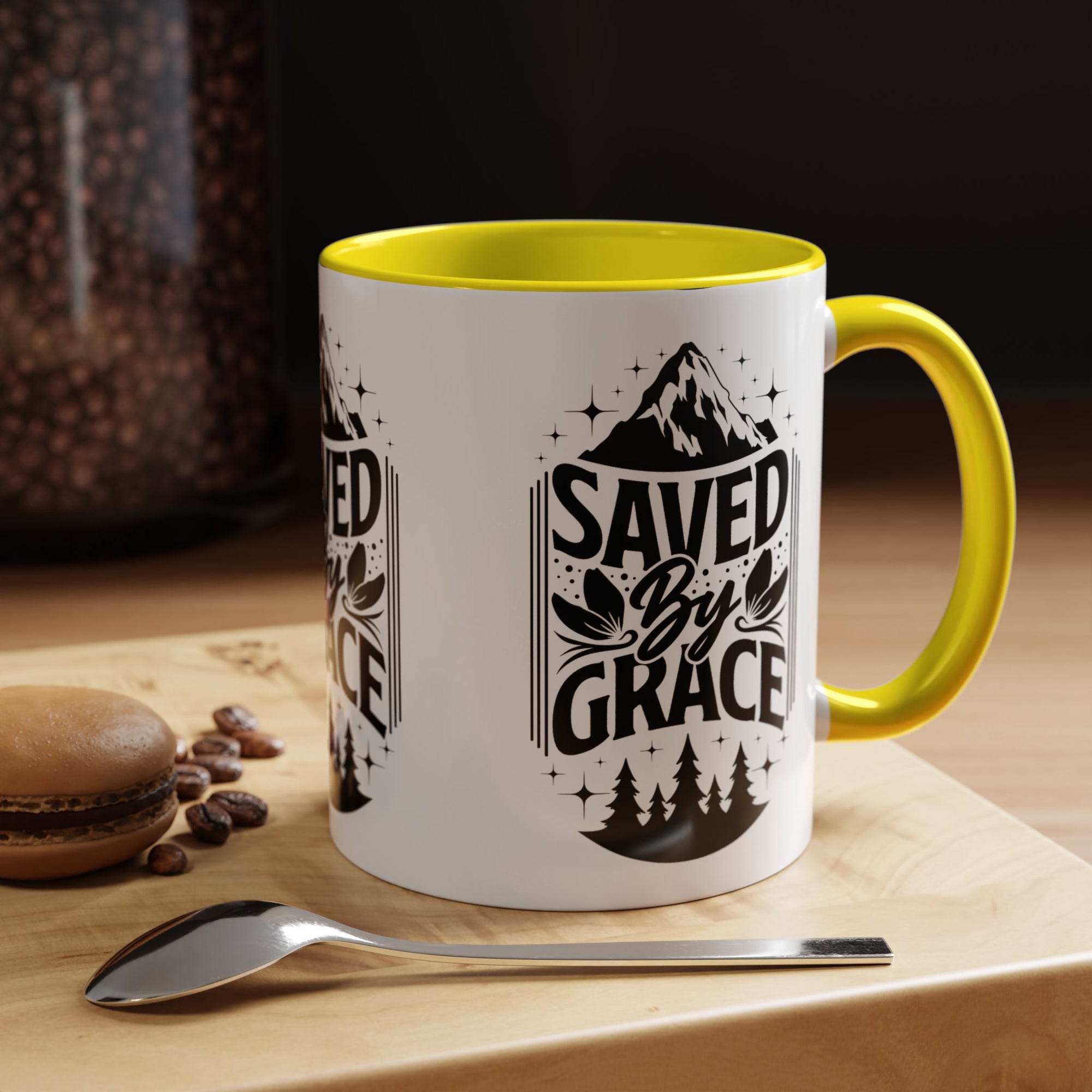 Saved by Grace Accent Coffee Mug - Inspirational Design