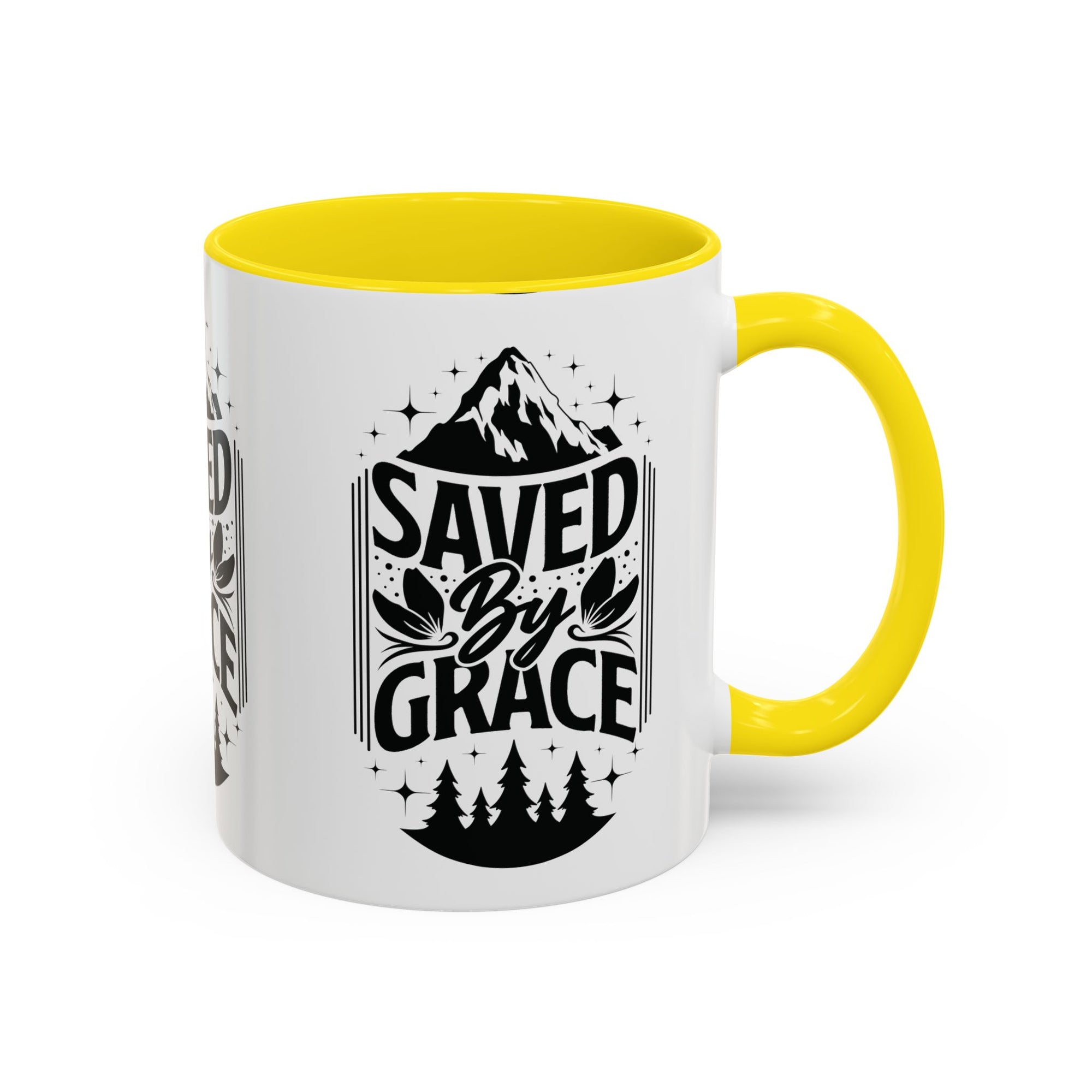 Saved by Grace Accent Coffee Mug - Inspirational Design