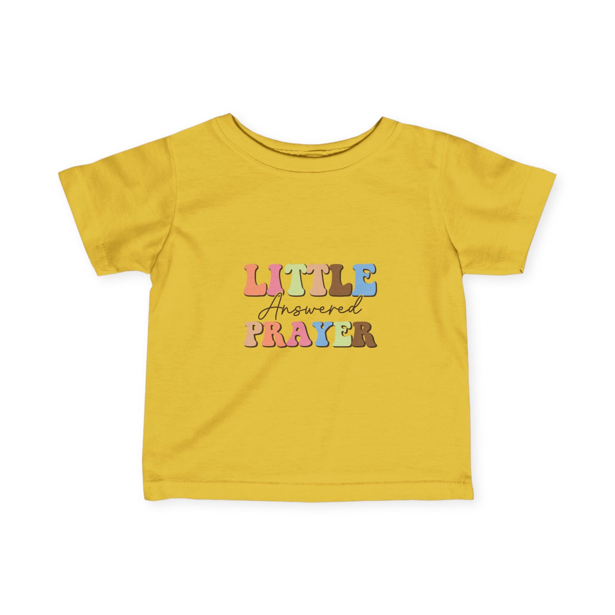 Cute Infant T-Shirt - 'Little Answered Prayer' with Colorful Number 1 Design