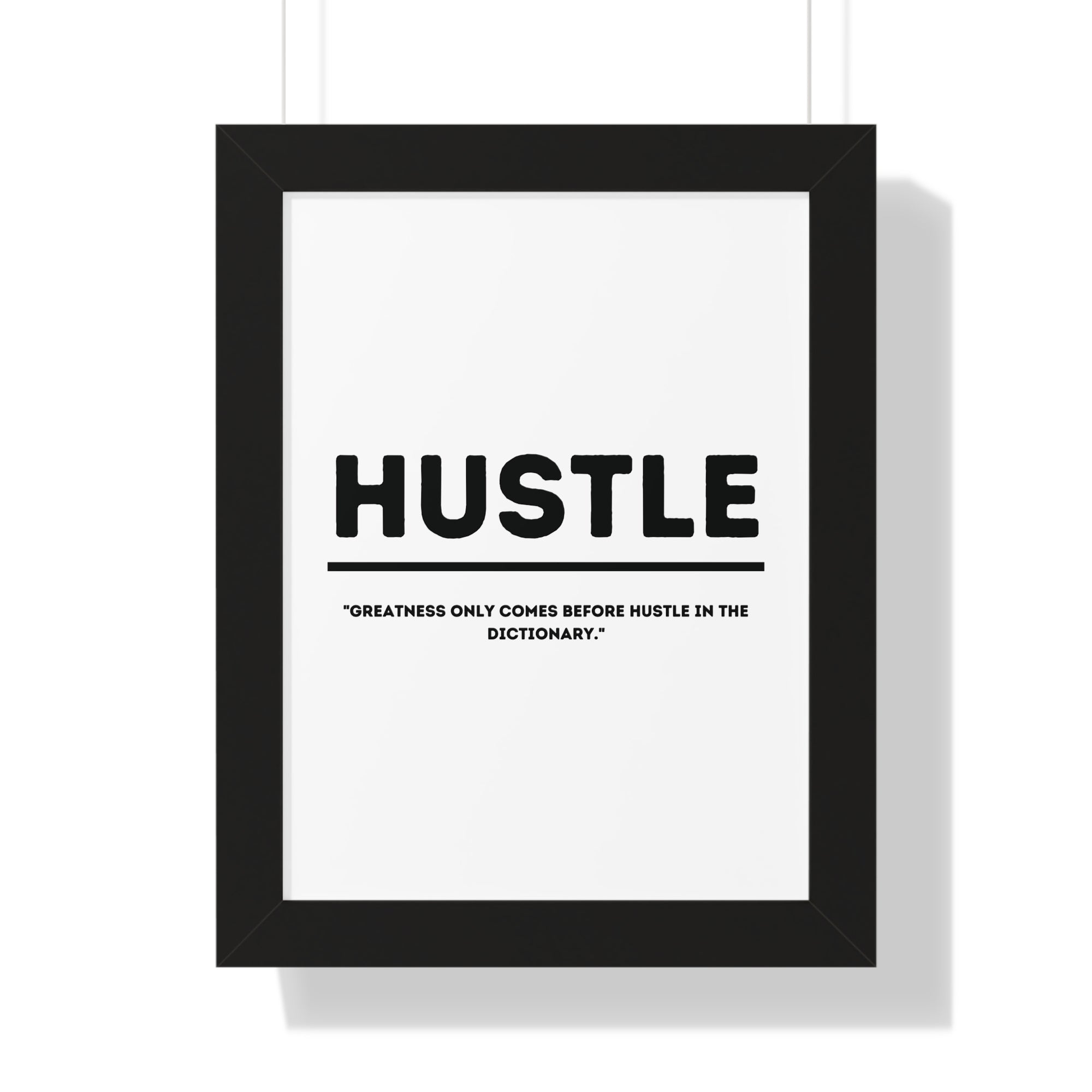 Minimalist in White (Hustle) - Framed Vertical Poster