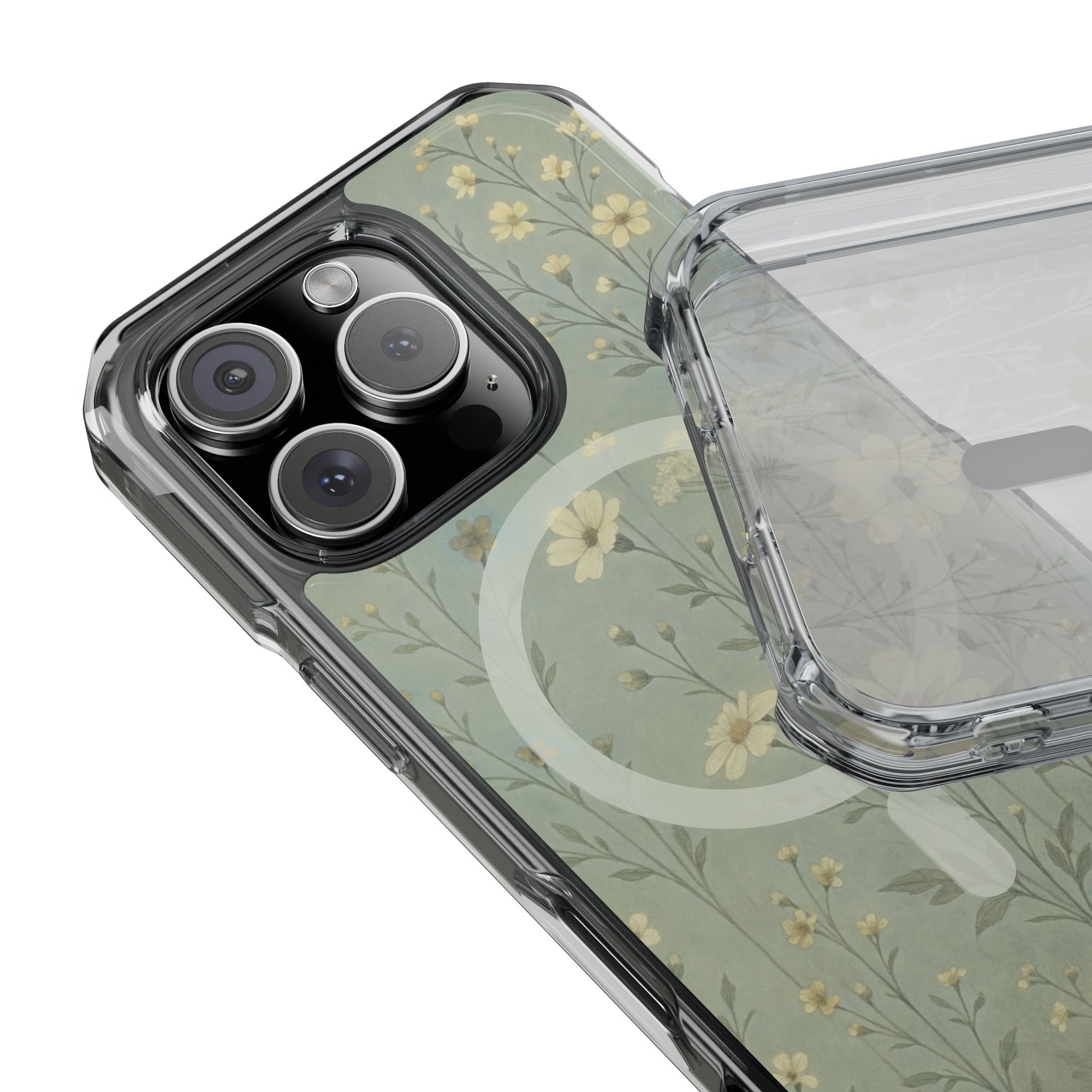 Floral Magnetic Clear Impact Cases, Phone Protection, Floral Design, Nature Lover Gift, Stylish Tech Accessories, Everyday Use