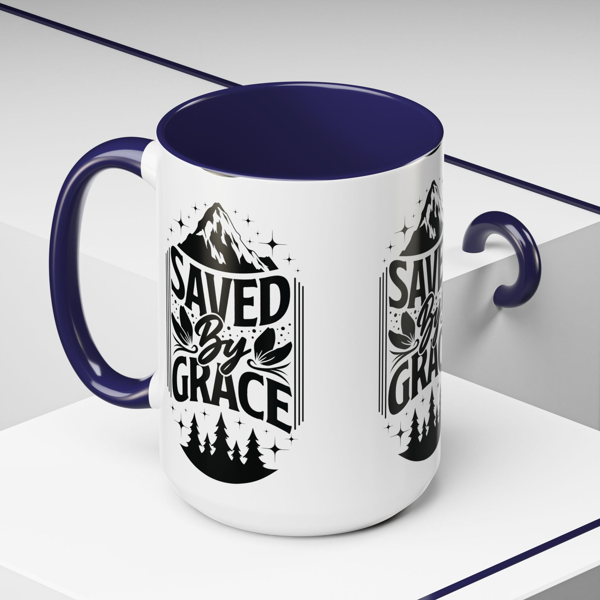 Saved by Grace Accent Coffee Mug - Inspirational Design