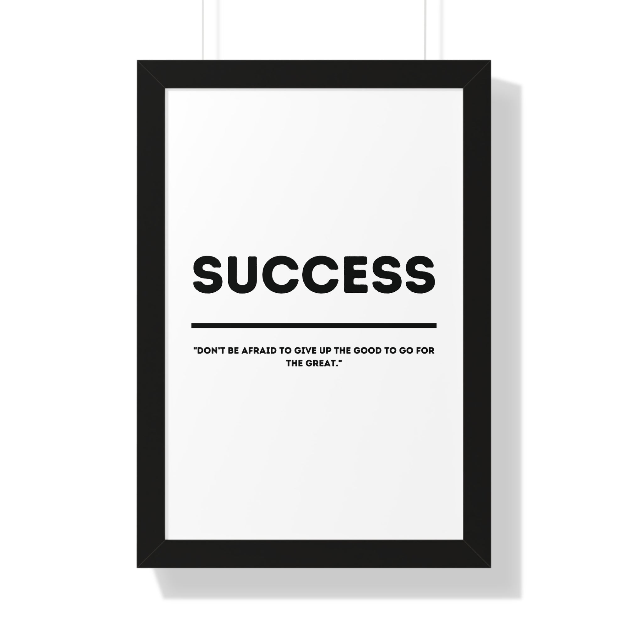 Minimalist in White (Success) - Framed Vertical Poster