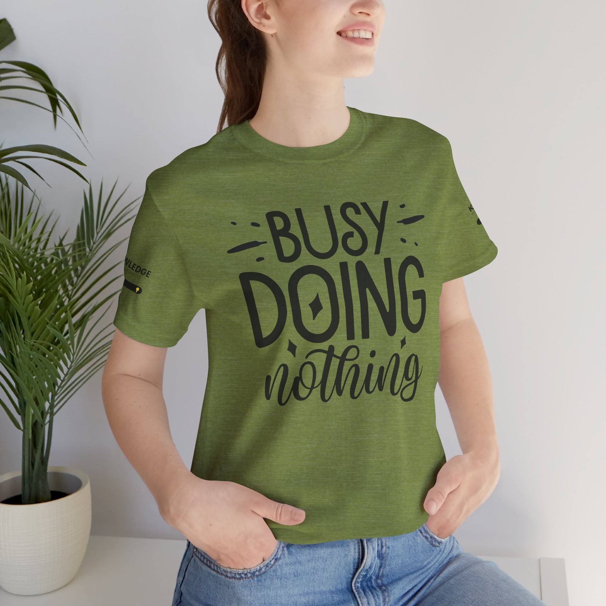Unisex Jersey Tee with 'Busy Doing Nothing' Quote - Perfect for Everyday Wear
