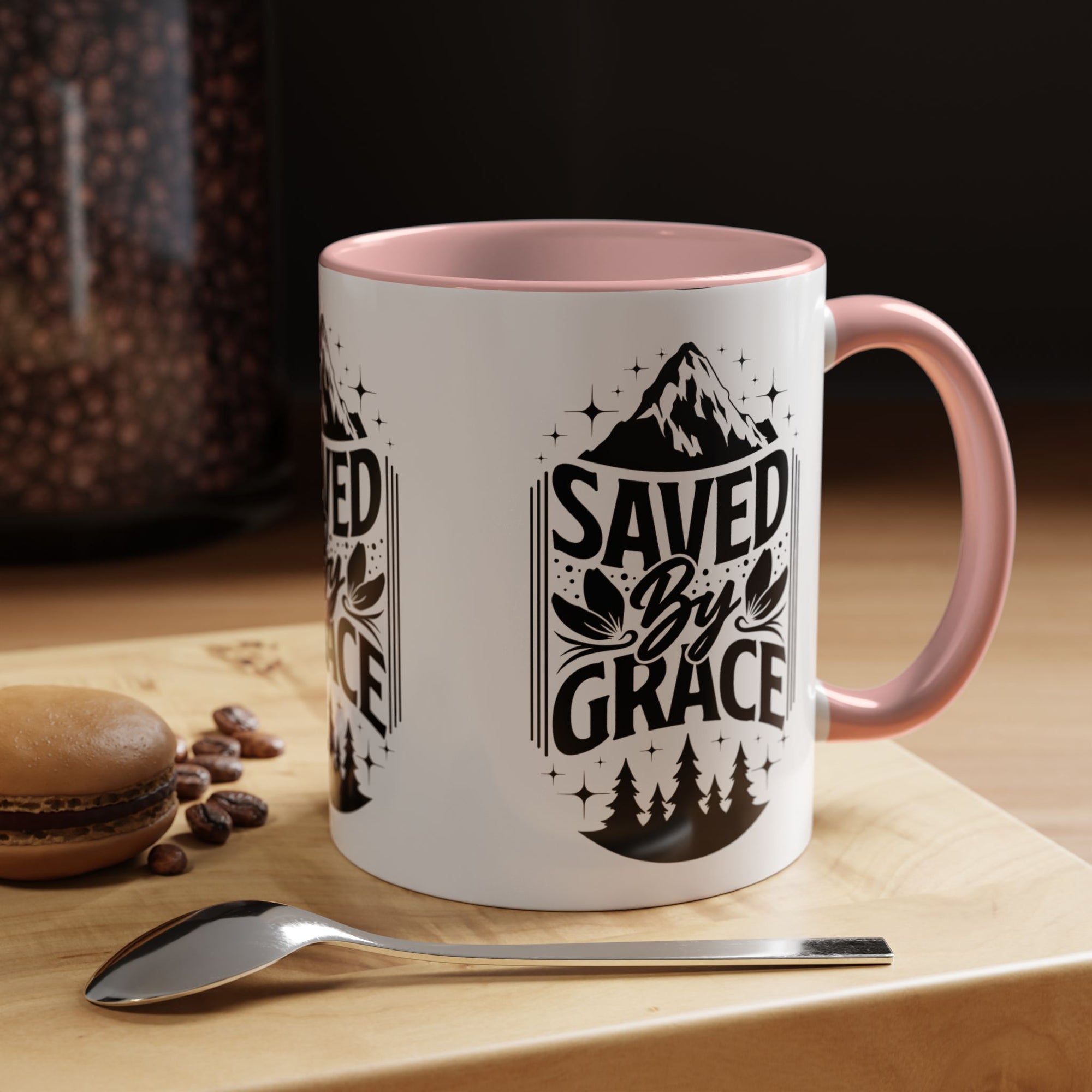 Saved by Grace Accent Coffee Mug - Inspirational Design