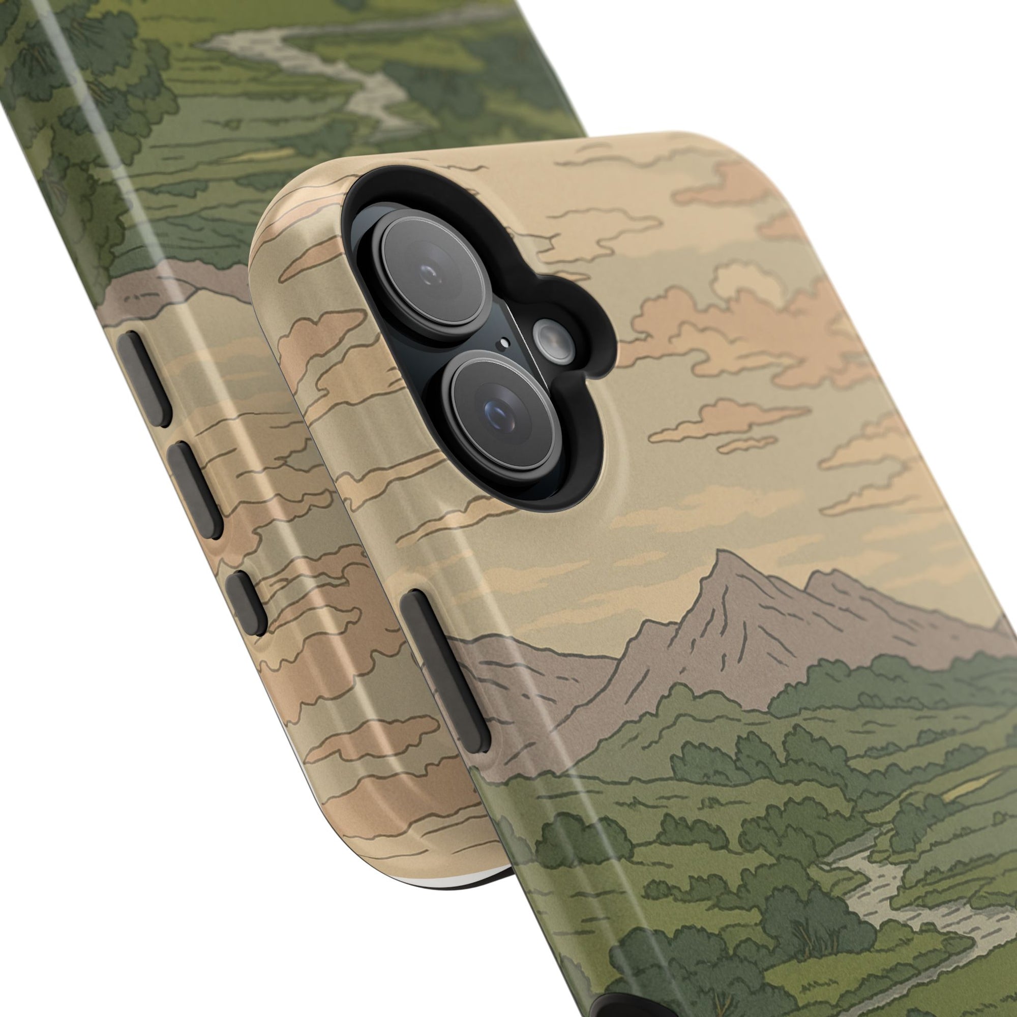 Nature-Inspired Magnetic Tough Case for iPhone, Phone Protection, Adventure Gift, Outdoor Lover, Earthy Aesthetic