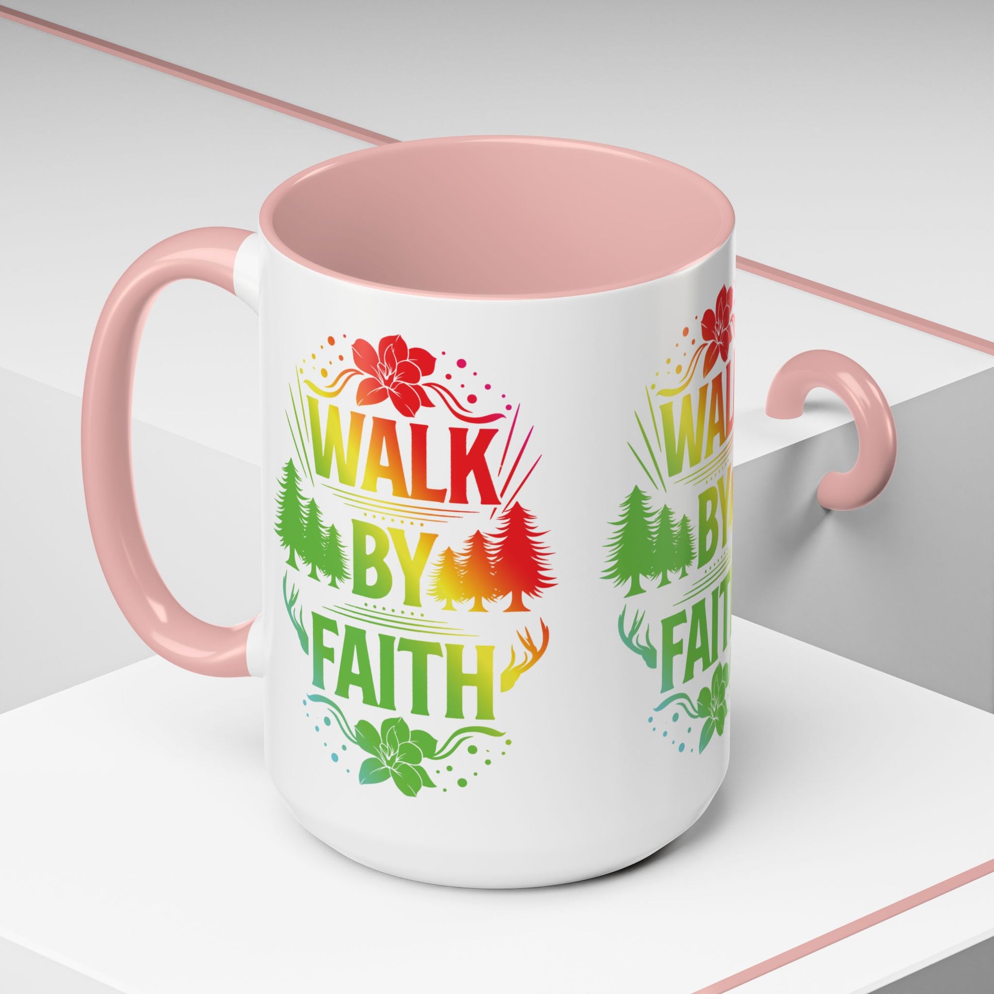 Walk by Faith Accent Coffee Mug - Inspirational Design