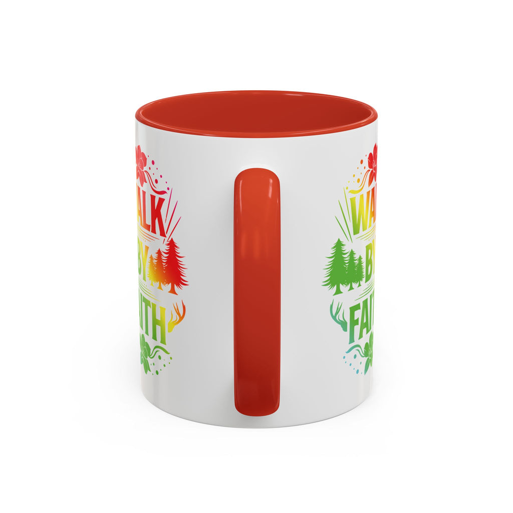Walk by Faith Accent Coffee Mug - Inspirational Design