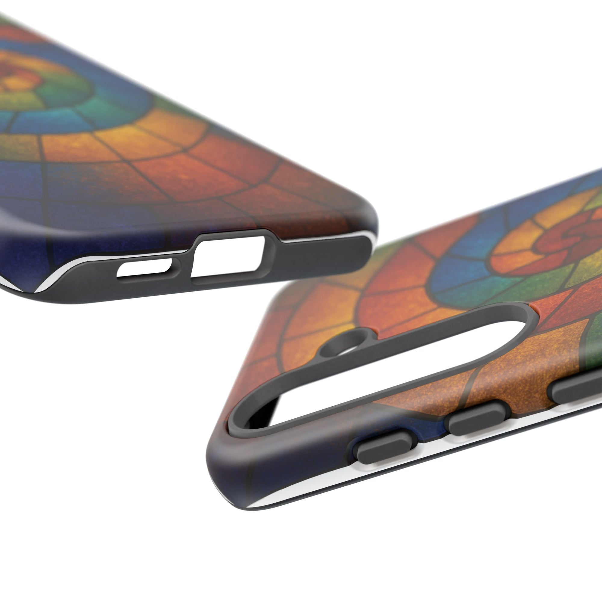 Stained Glass Spiral Colorful Phone Case, Vibrant Tough Phone Protector, Artistic Cell Phone Cover, Trendy Tech Accessories Samsung Galaxy S series and Apple iPhone series