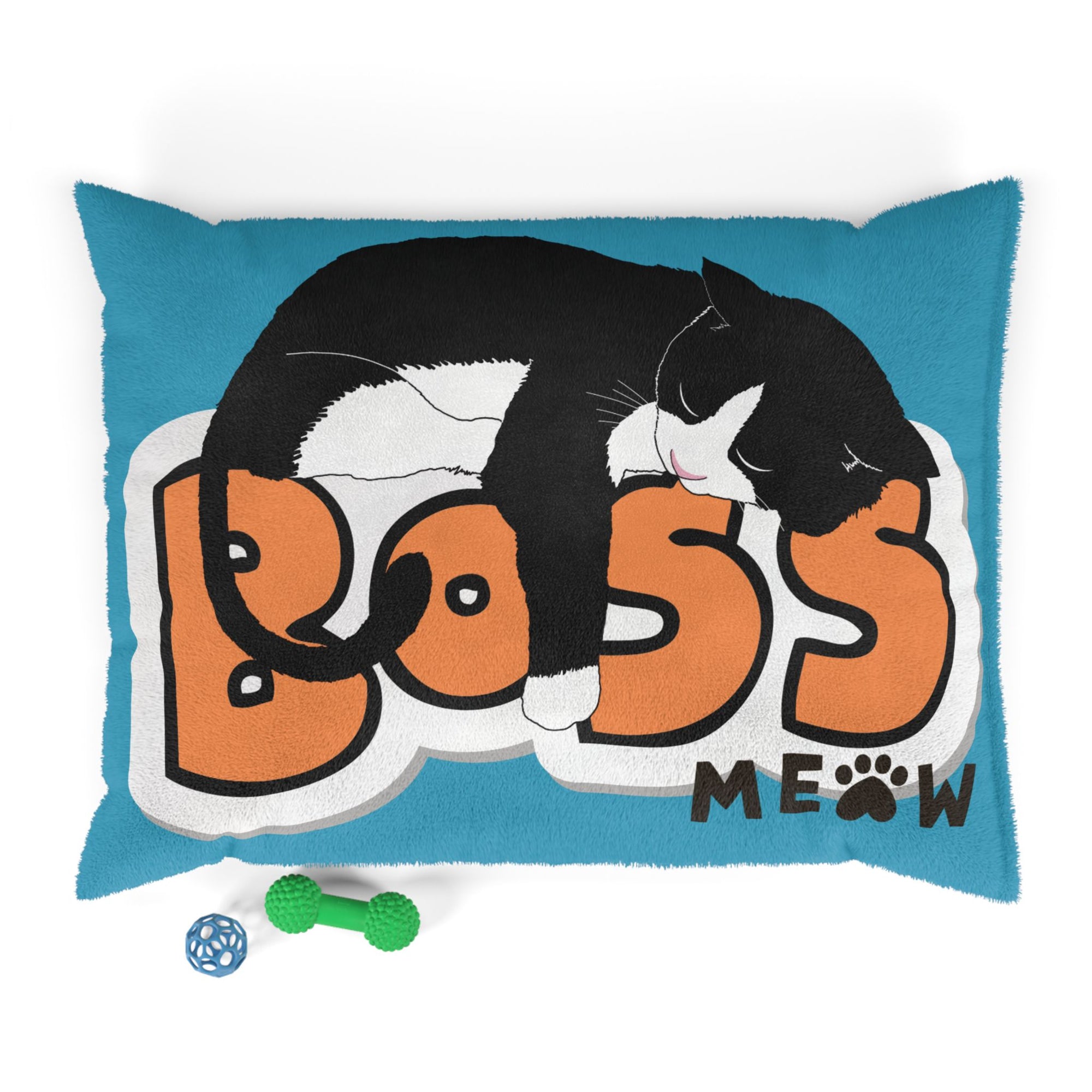 Boss Meow Pet Bed (Blue) - Fun and Cozy Space for Your Furry Leader