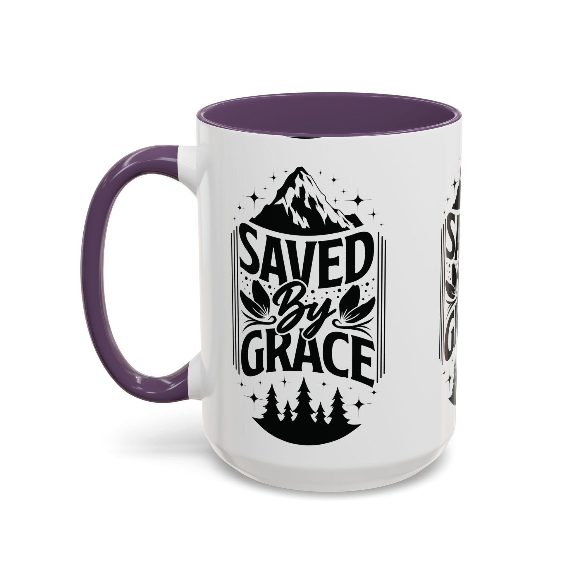 Saved by Grace Accent Coffee Mug - Inspirational Design