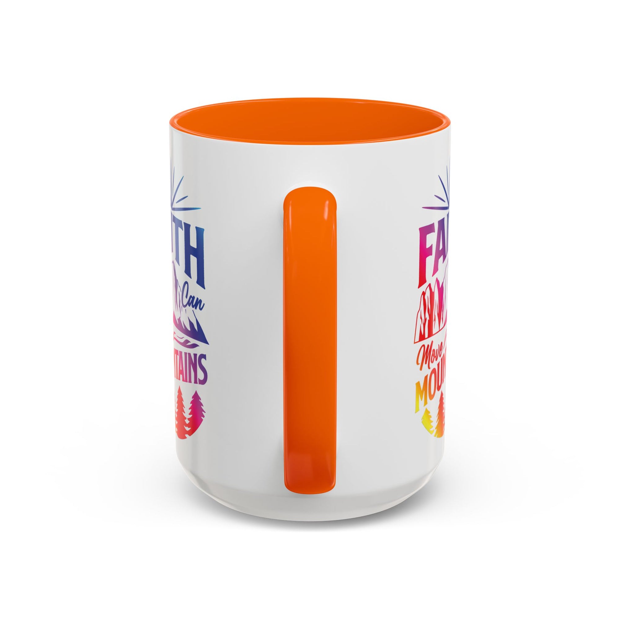 Faith Can Move Mountains Accent Coffee Mug - Inspirational Design