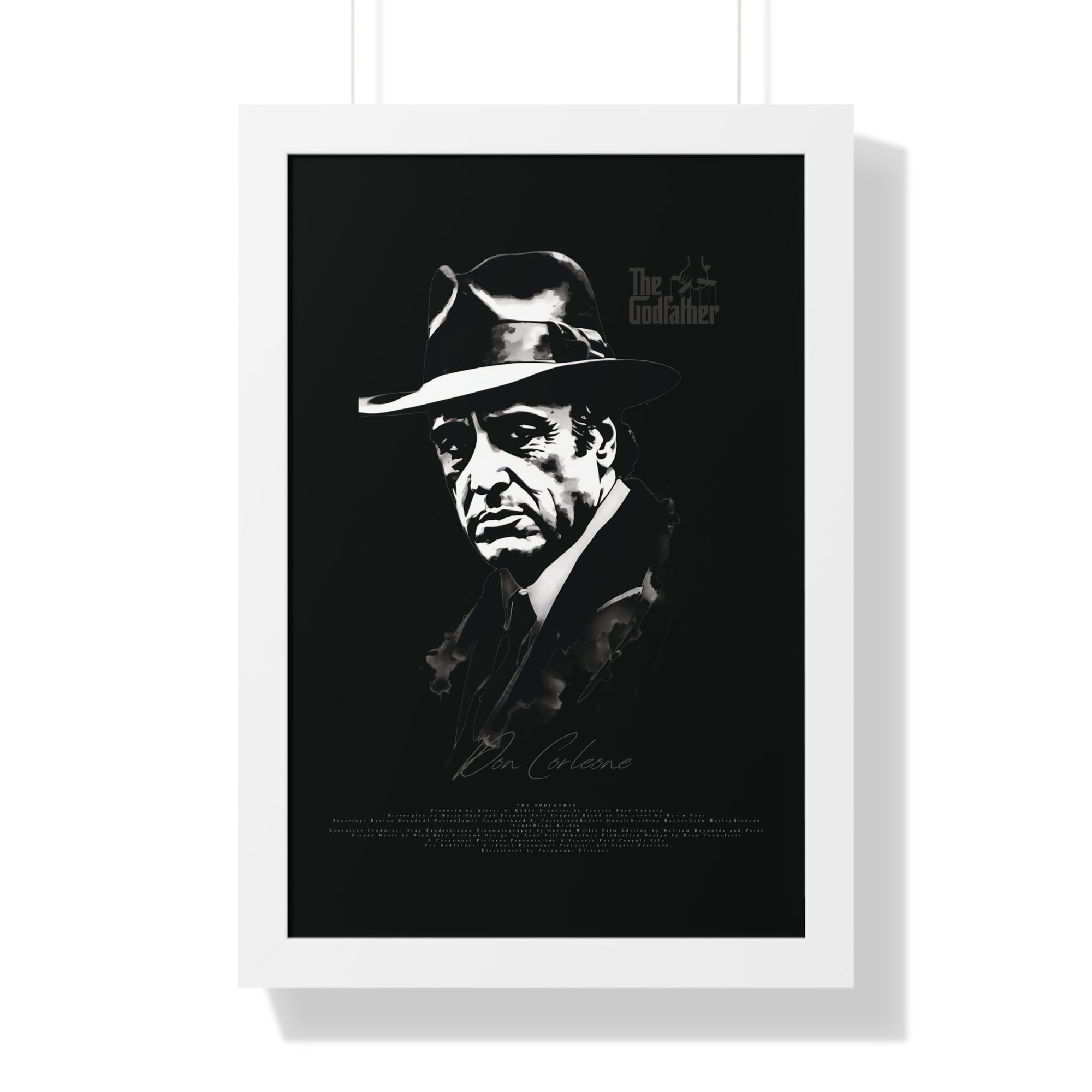 Don Corleone in Black - Framed Vertical Poster
