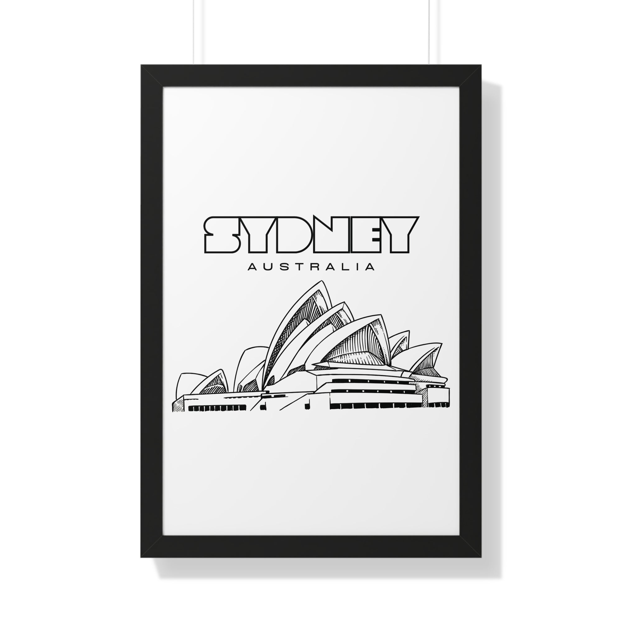 Aesthetic Sydney in White - Framed Vertical Poster