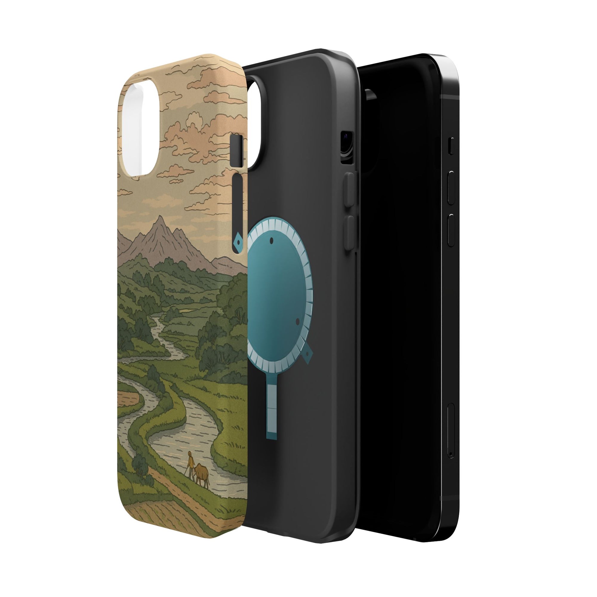 Nature-Inspired Magnetic Tough Case for iPhone, Phone Protection, Adventure Gift, Outdoor Lover, Earthy Aesthetic