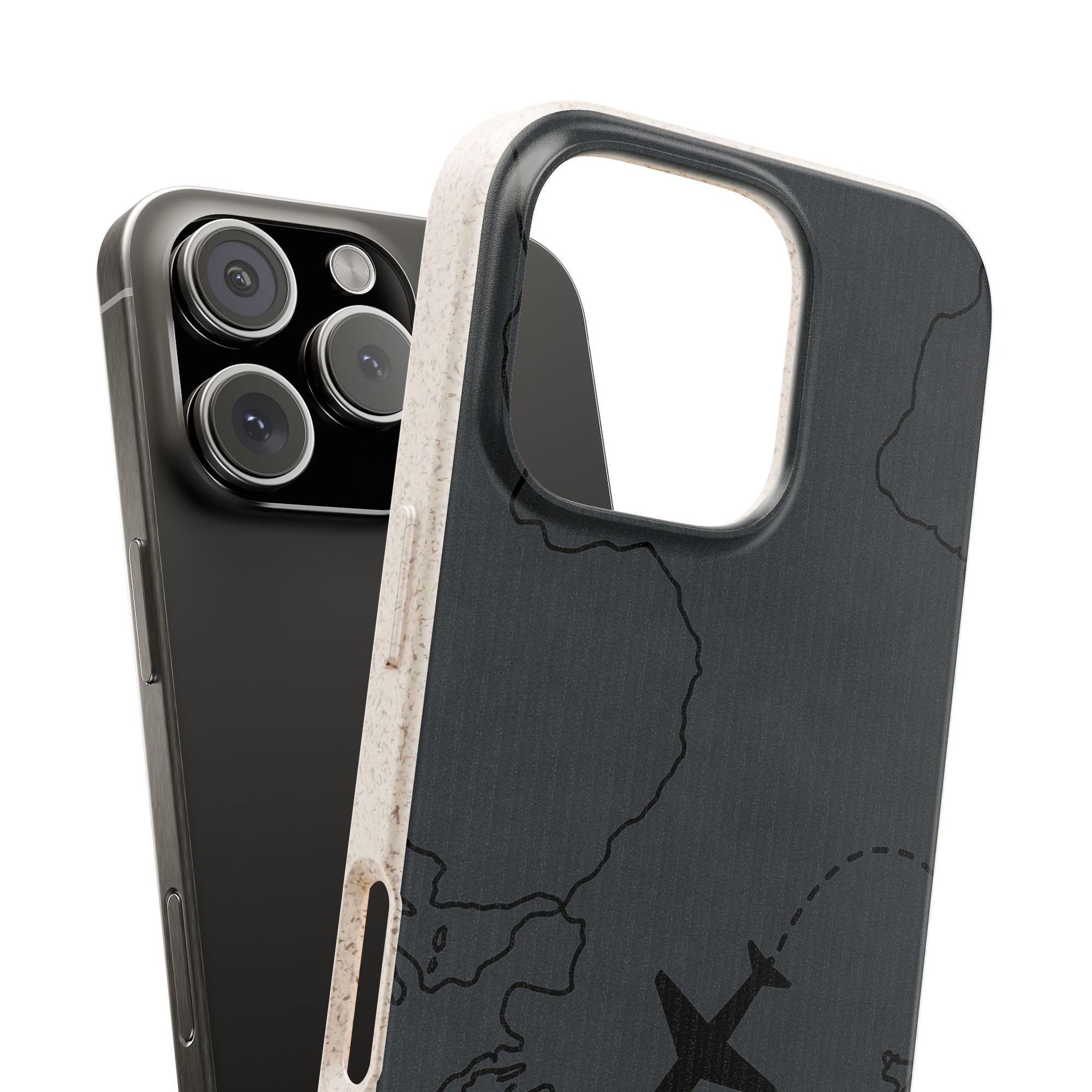 Airplane Map Biodegradable Phone Case, Eco-Friendly Phone Cover, Travel Gift, Sustainable Accessory, Nature Lover Gift