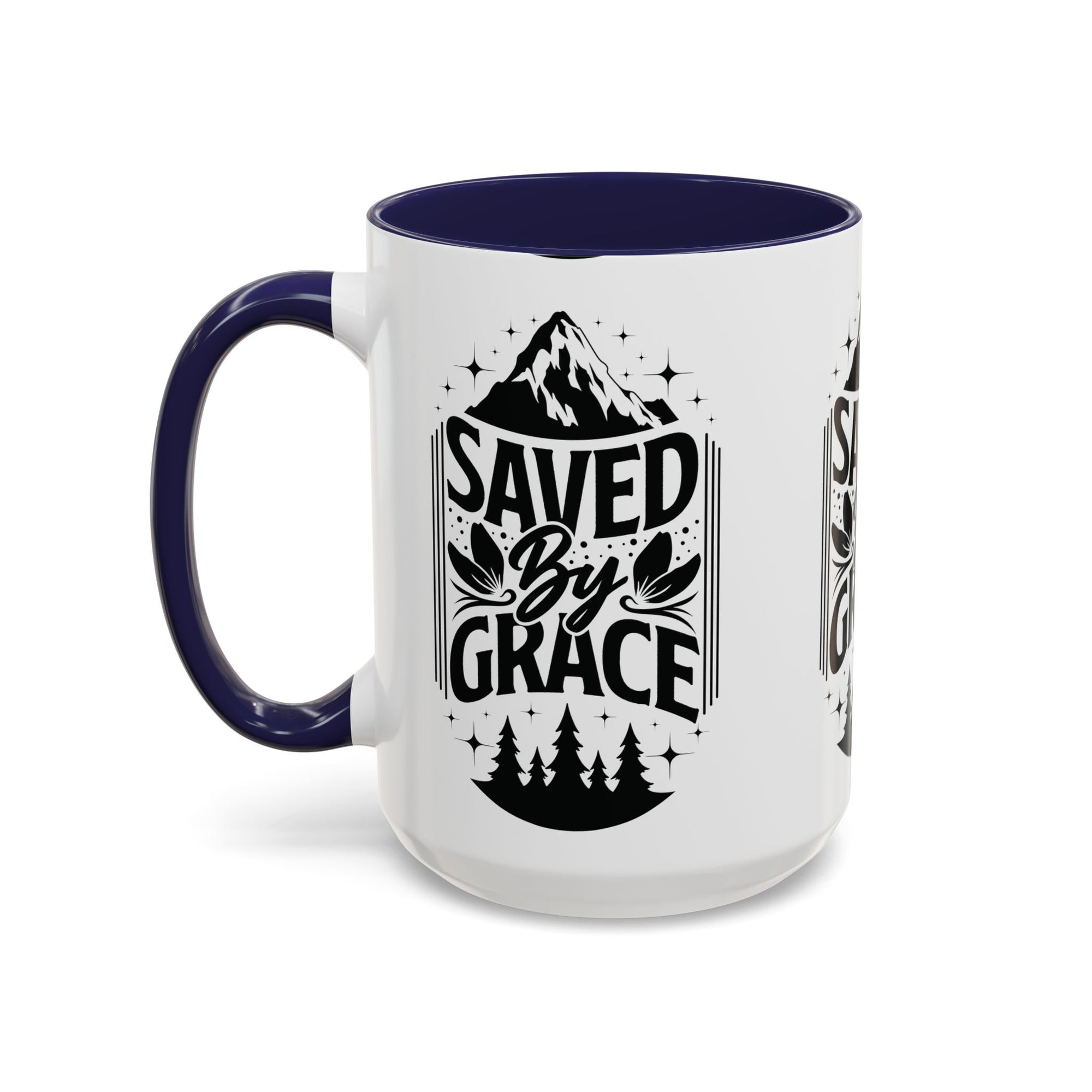Saved by Grace Accent Coffee Mug - Inspirational Design