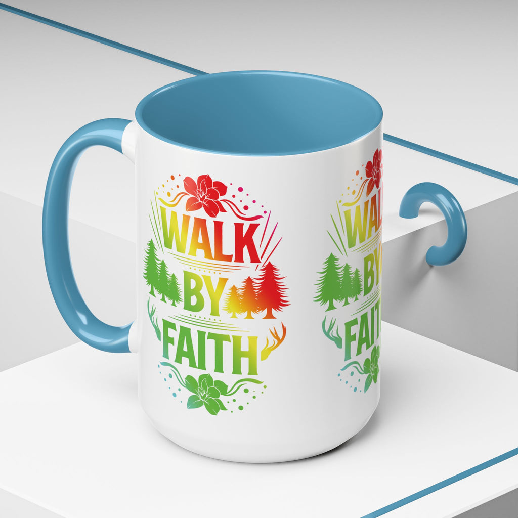 Walk by Faith Accent Coffee Mug - Inspirational Design