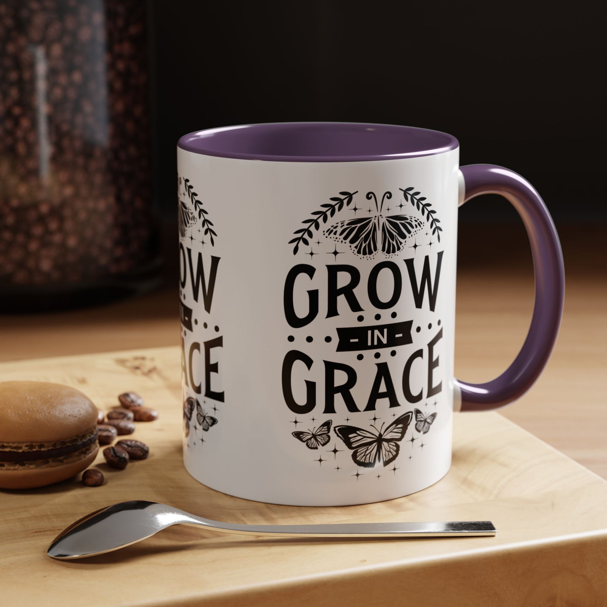 Grow in Grace Accent Coffee Mug - Inspirational Design