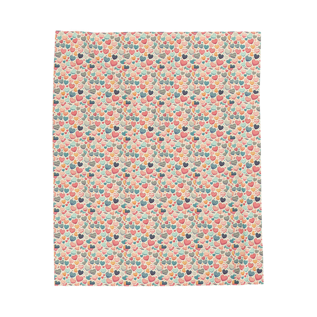 Cute Hearts - Velveteen Plush Blanket