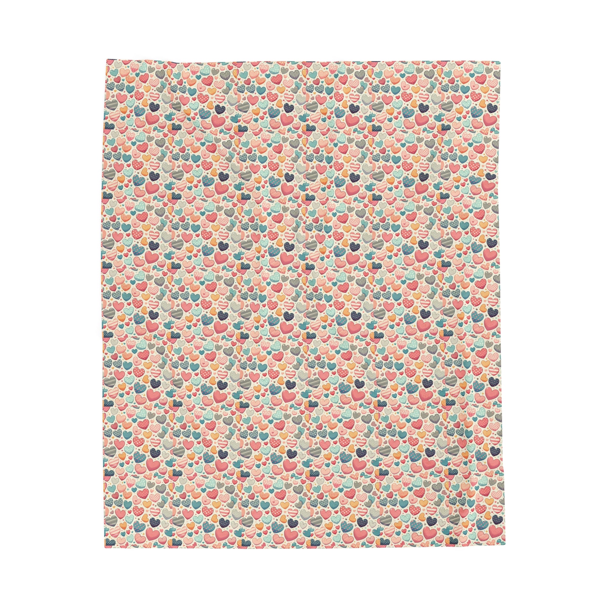 Cute Hearts - Velveteen Plush Blanket