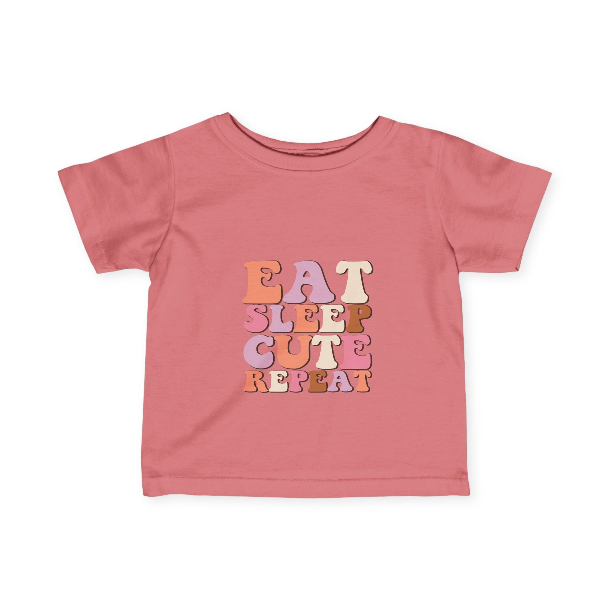 Cute Infant T-Shirt - 'Eat Sleep Cute Repeat' with Colorful Number 1 Design