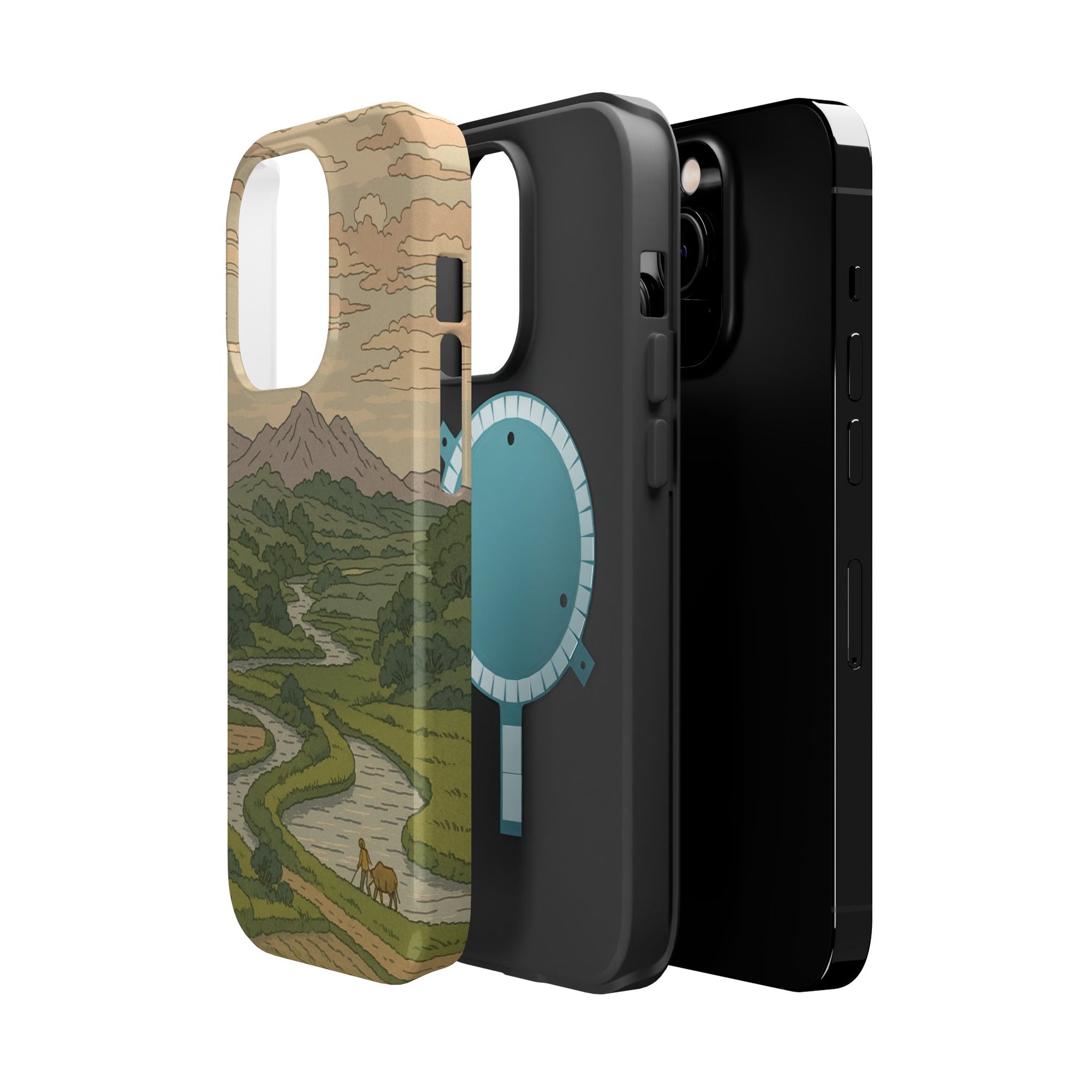 Nature-Inspired Magnetic Tough Case for iPhone, Phone Protection, Adventure Gift, Outdoor Lover, Earthy Aesthetic