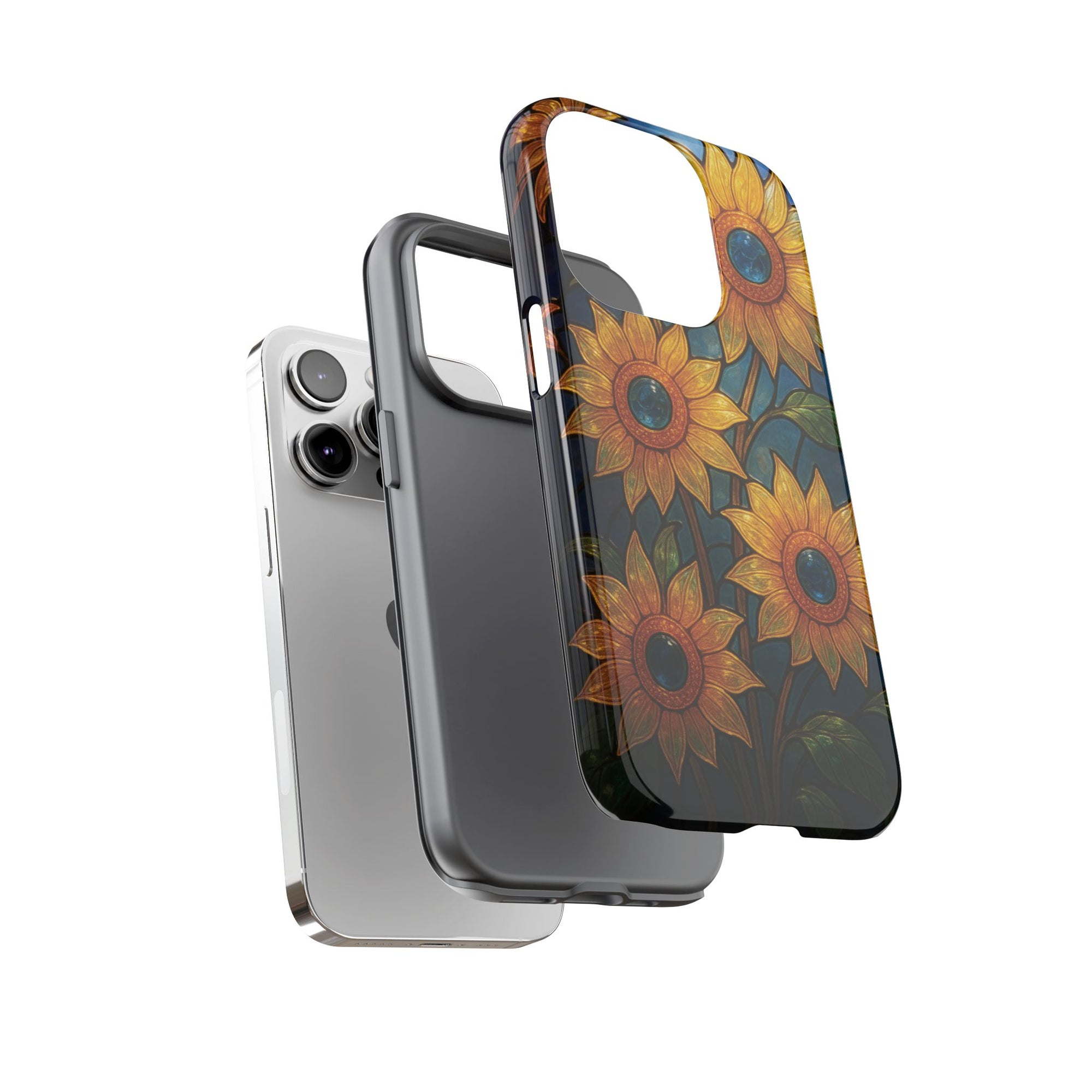 Vibrant Floral Phone Case, Sunflower Design, Tough & Durable Case, Nature Lover Gift, Protective Phone Cover, Spring Aesthetic