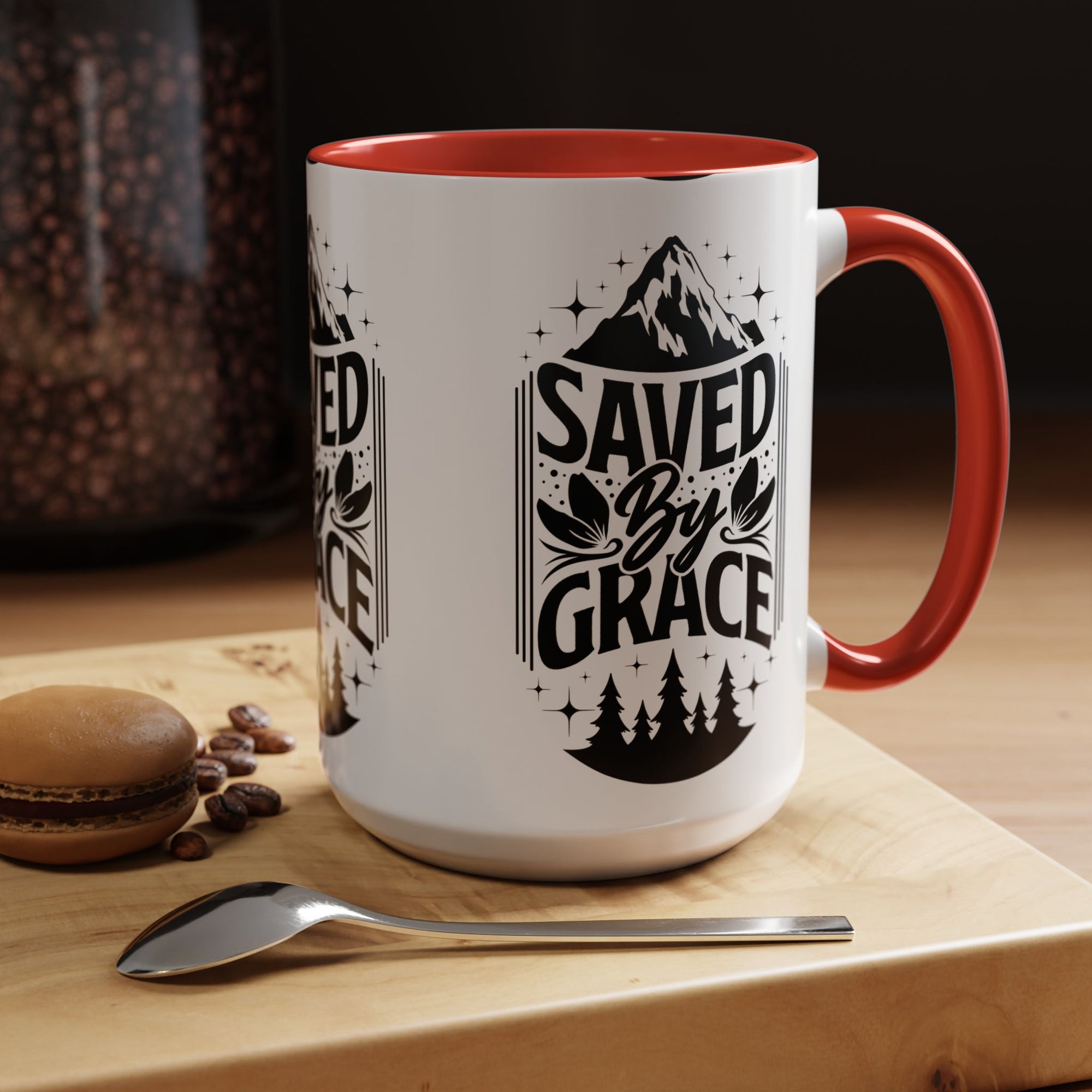 Saved by Grace Accent Coffee Mug - Inspirational Design