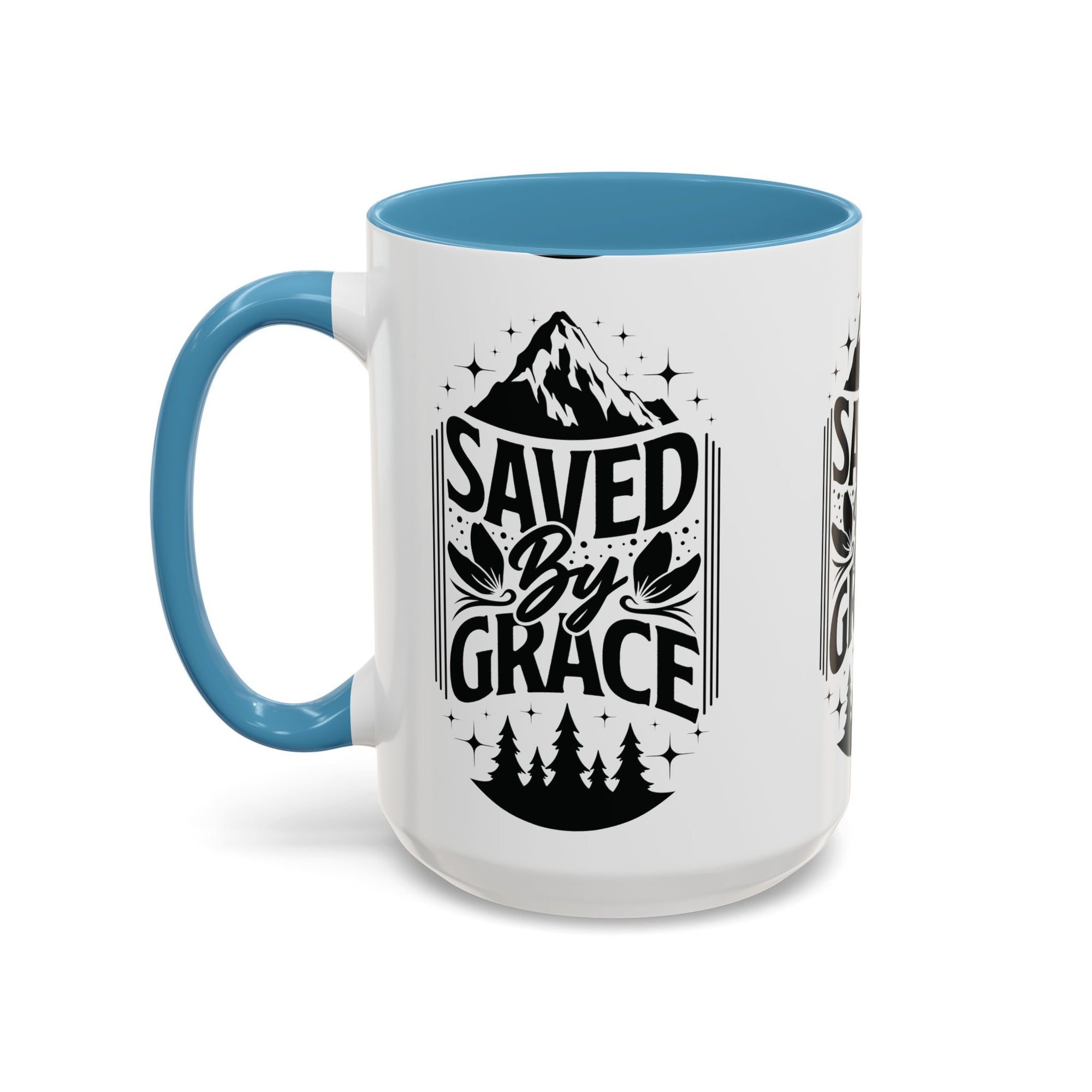 Saved by Grace Accent Coffee Mug - Inspirational Design