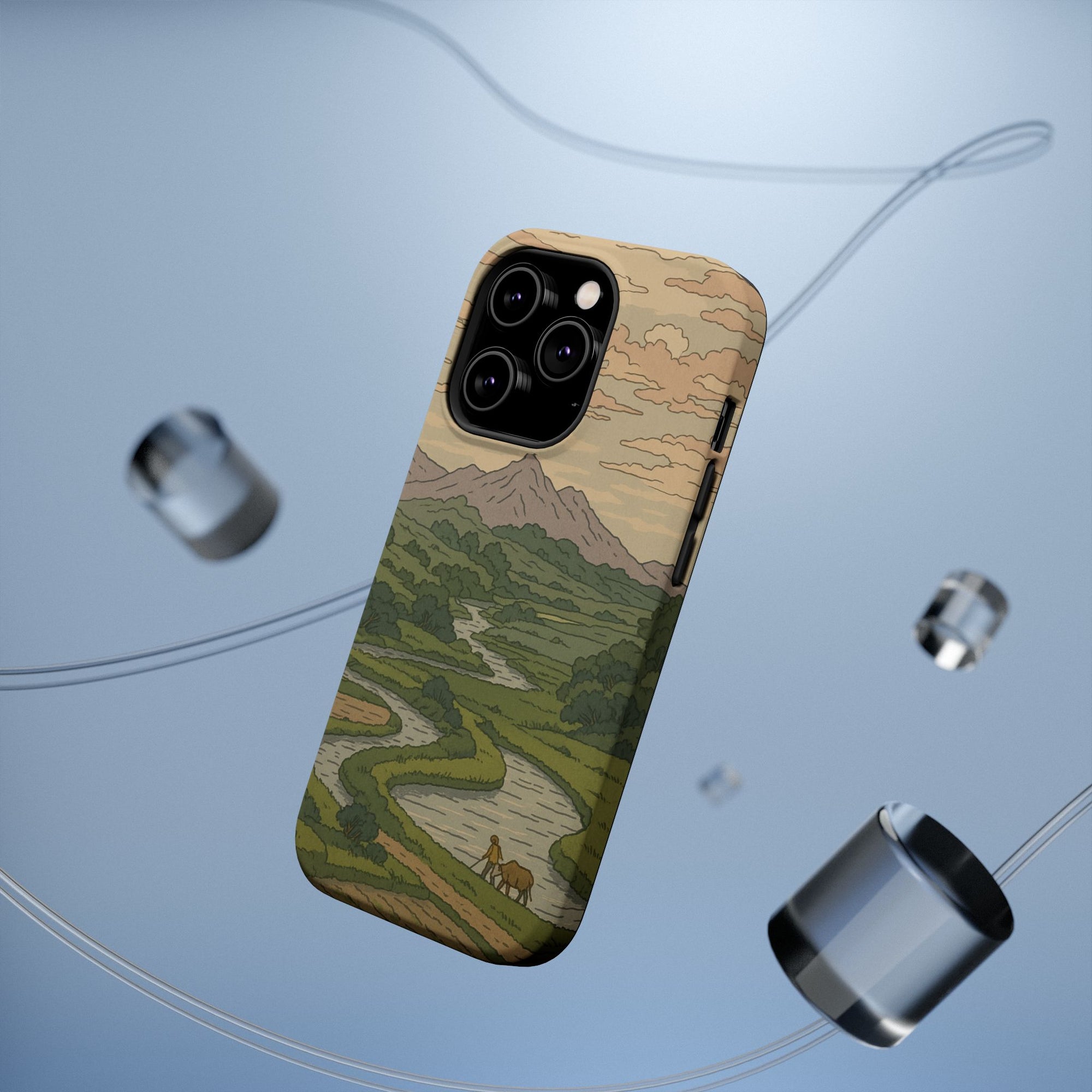 Nature-Inspired Magnetic Tough Case for iPhone, Phone Protection, Adventure Gift, Outdoor Lover, Earthy Aesthetic