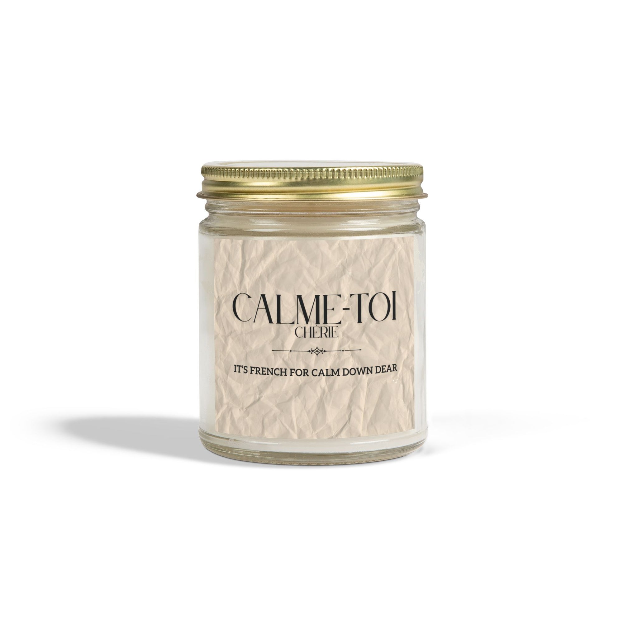 Calm Down Candle | Scented Coconut Apricot Wax, Self-Care Gift, Home Decor, Relaxation, Spa Experience, Mindfulness, Funny Gifts for Better-half