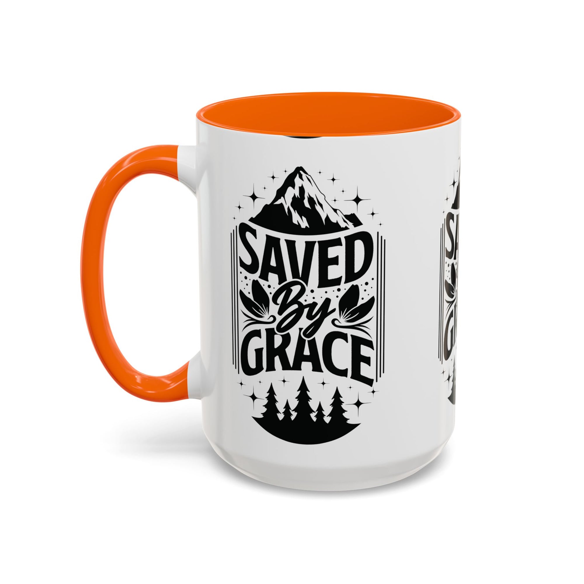 Saved by Grace Accent Coffee Mug - Inspirational Design