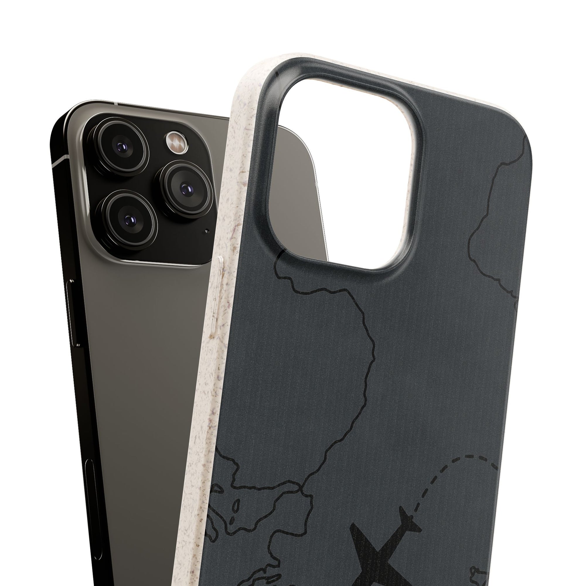 Airplane Map Biodegradable Phone Case, Eco-Friendly Phone Cover, Travel Gift, Sustainable Accessory, Nature Lover Gift