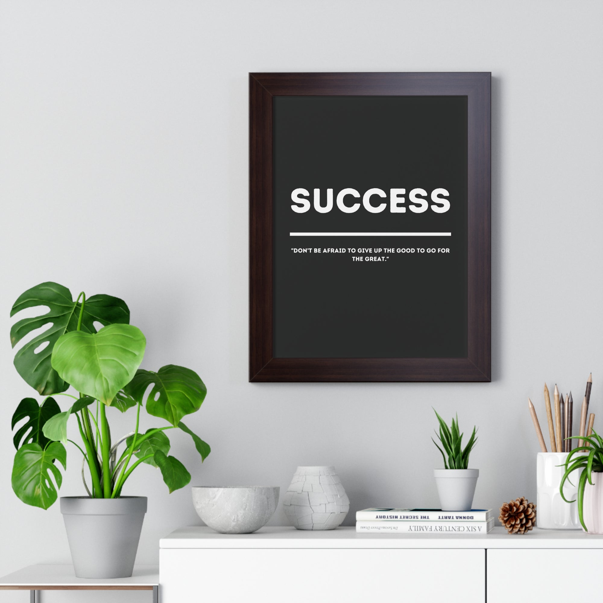 Minimalist in Black (Success) - Framed Vertical Poster