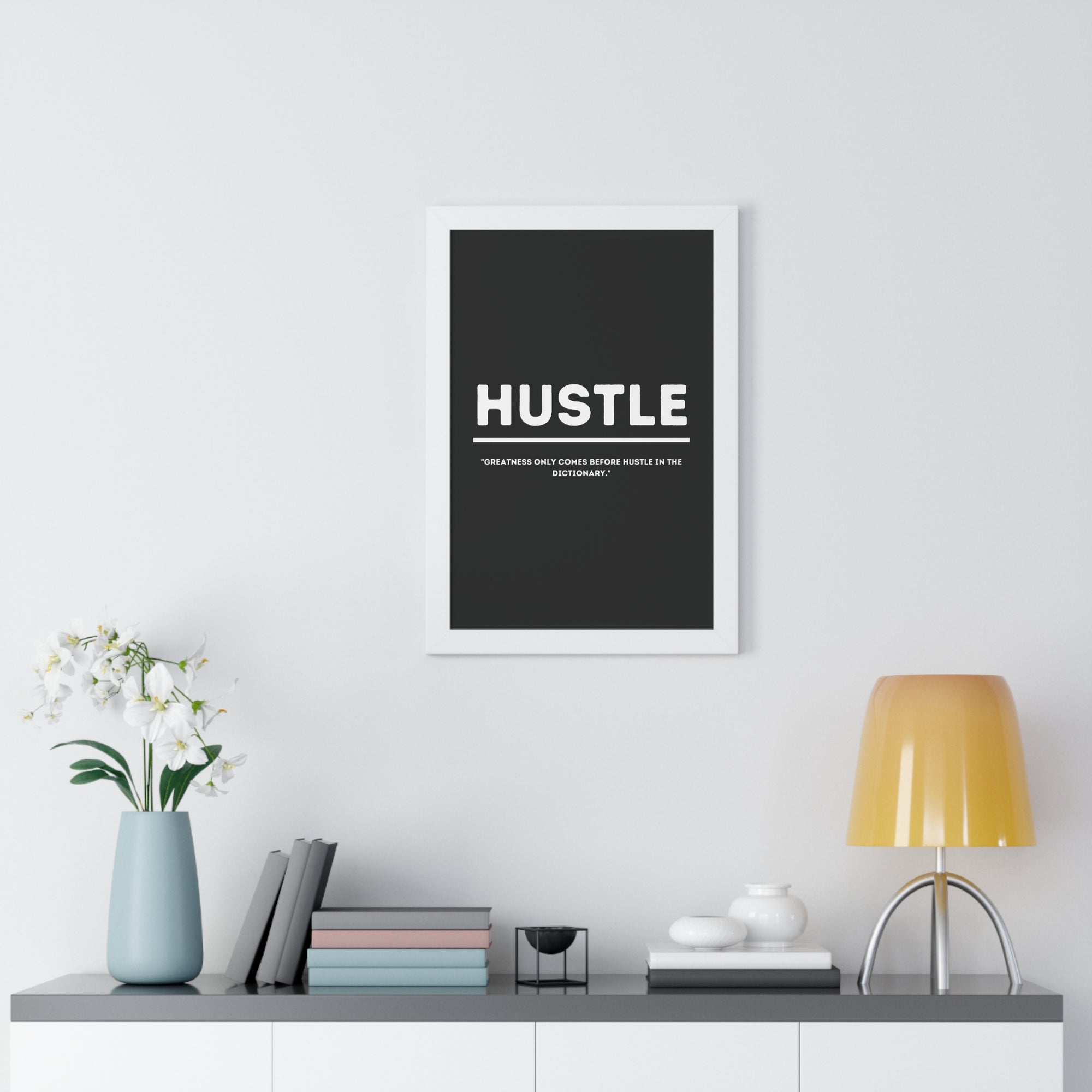 Minimalist in Black (Hustle) - Framed Vertical Poster