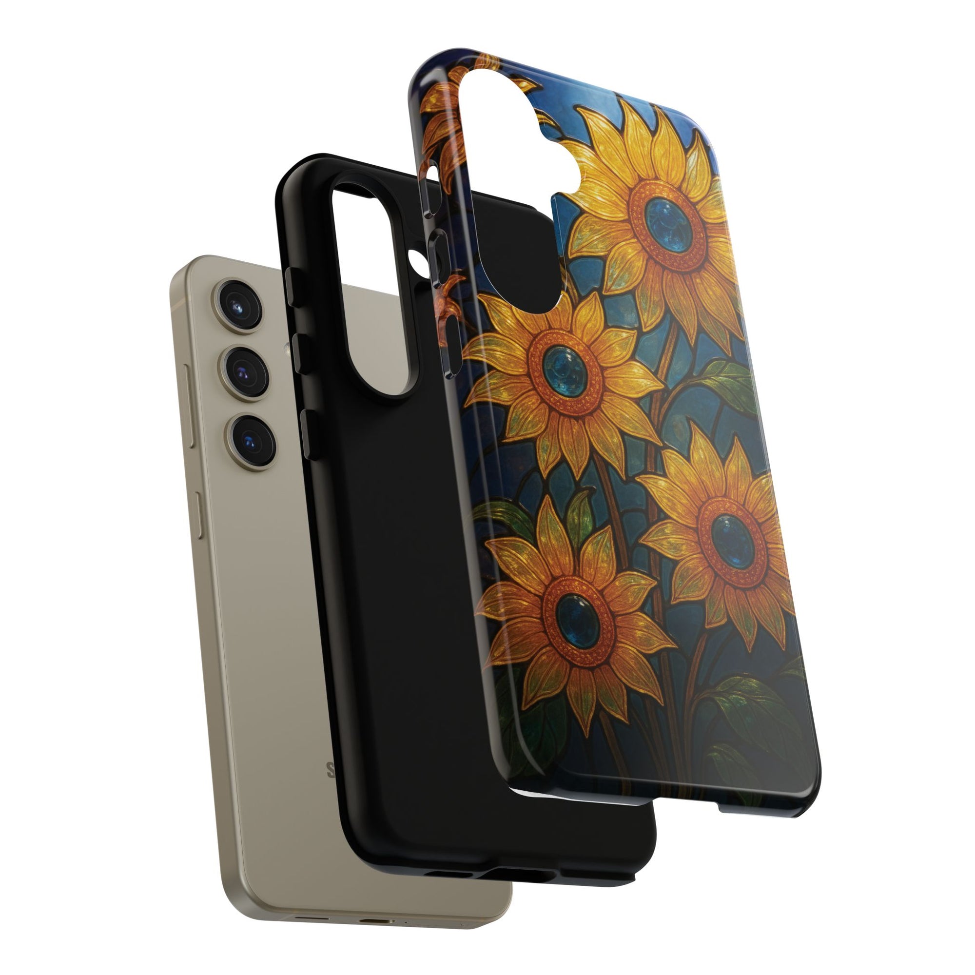 Vibrant Floral Phone Case, Sunflower Design, Tough & Durable Case, Nature Lover Gift, Protective Phone Cover, Spring Aesthetic