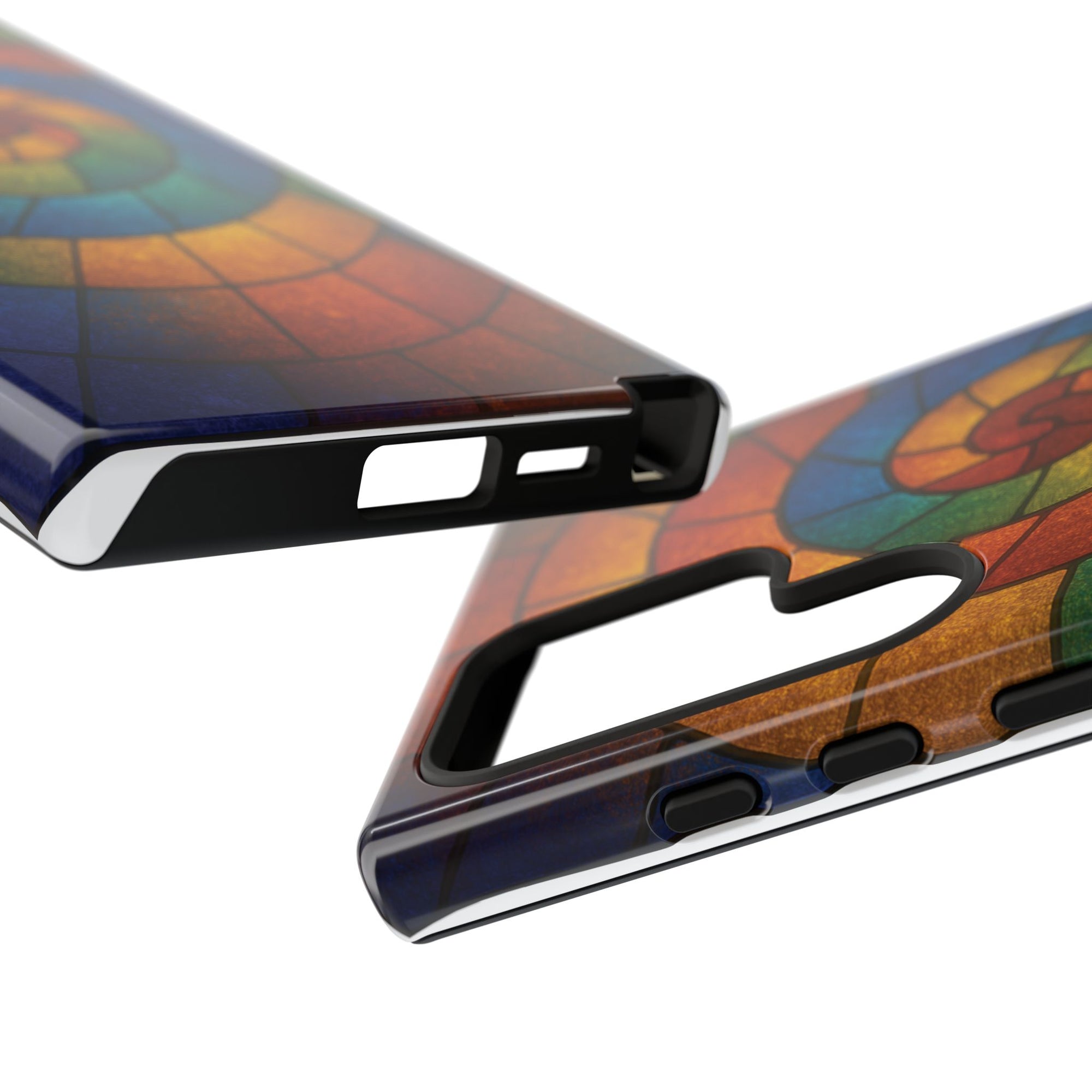 Stained Glass Spiral Colorful Phone Case, Vibrant Tough Phone Protector, Artistic Cell Phone Cover, Trendy Tech Accessories Samsung Galaxy S series and Apple iPhone series
